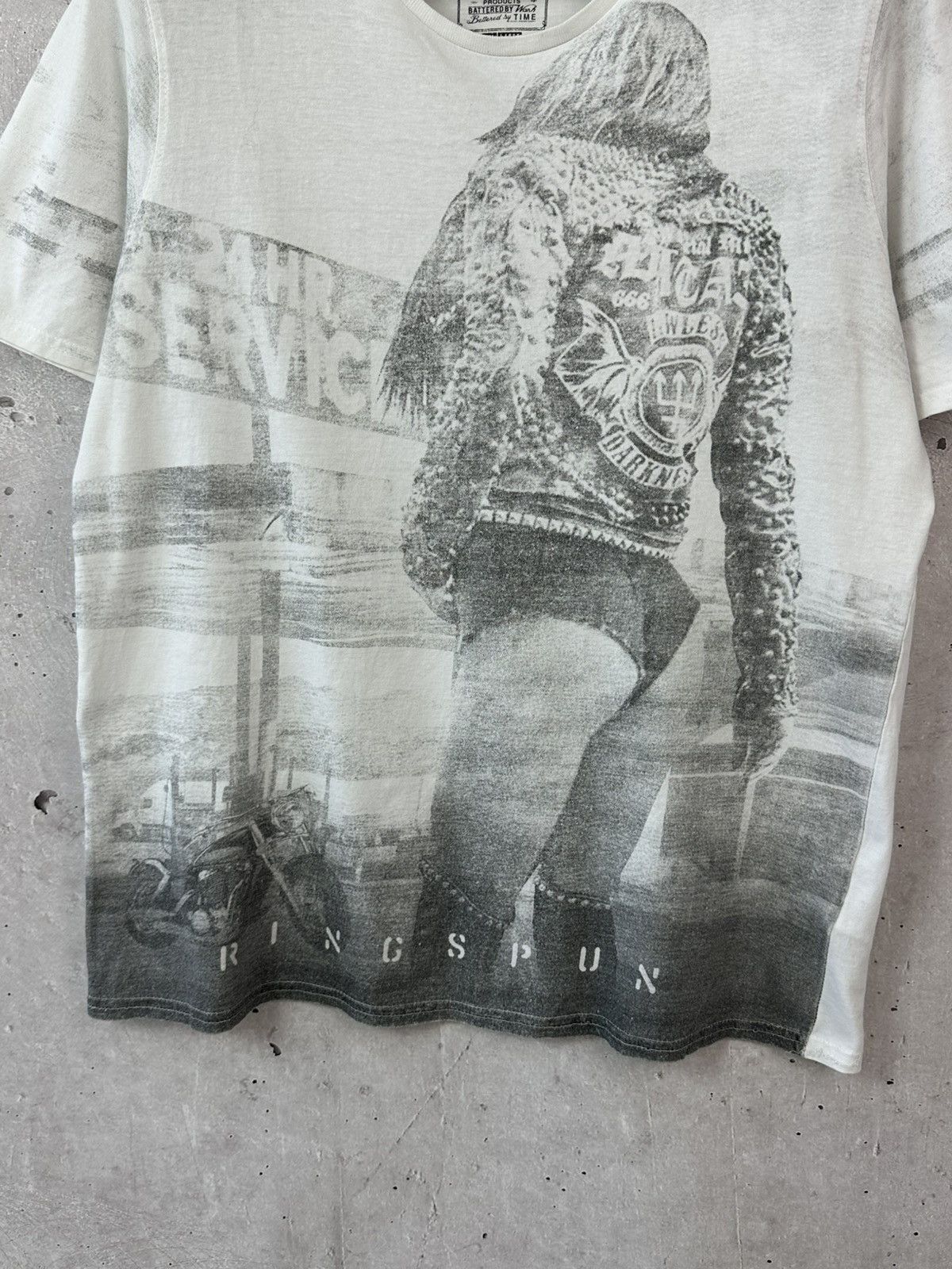 Ringspun Vintage Ringspun Printed White T-shirt Size US L / EU 52-54 / 3 - 4 Thumbnail