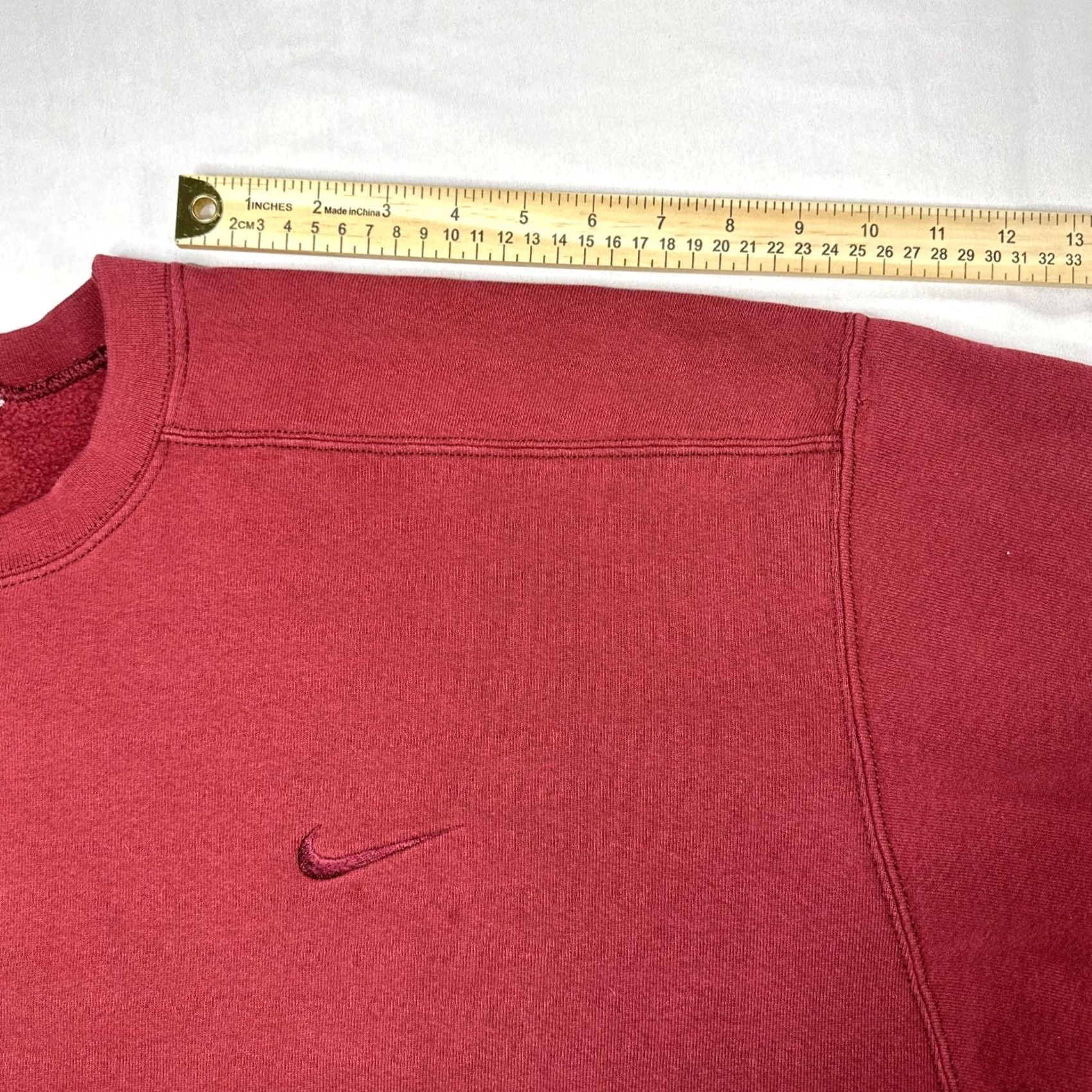 Nike VINTAGE Nike Men’s 2XL Sweatshirt Swoosh Crewneck Burgundy White Tag 90s USA Size US XXL / EU 58 / 5 - 4 Thumbnail
