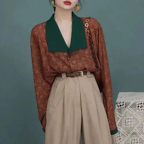 Vintage Vintage Floral Blouses Women Harajuku Patchwork Oversized Size L / US 10 / IT 46 - 2 Thumbnail