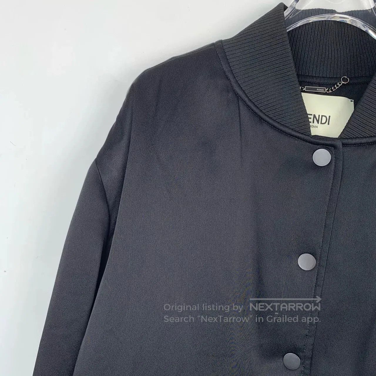 Fendi Fendi Logo Bow Black Baseball Jacket. Size M / US 6-8 / IT 42-44 - 3 Thumbnail