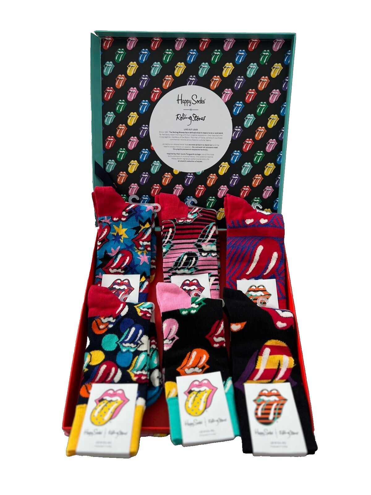 Happy Socks Happy Socks x Rolling Stones 6-Pack Sock Box Set Size ONE SIZE - 1 Thumbnail