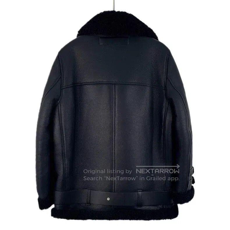 Acne Studios Acne Studios Black Lamb Fur Notched Collar Zip-Up Long Sle Size XS / US 0-2 / IT 36-38 - 2 Thumbnail