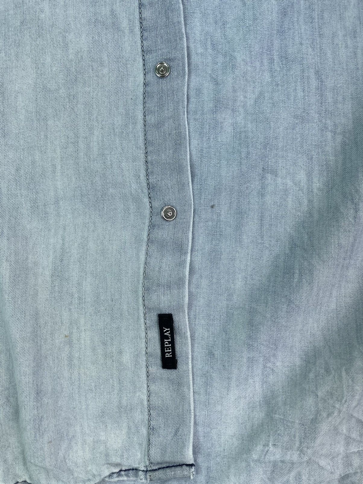 Replay REPLAY distressed design light blue denim cotton shirts Size US M / EU 48-50 / 2 - 4 Thumbnail