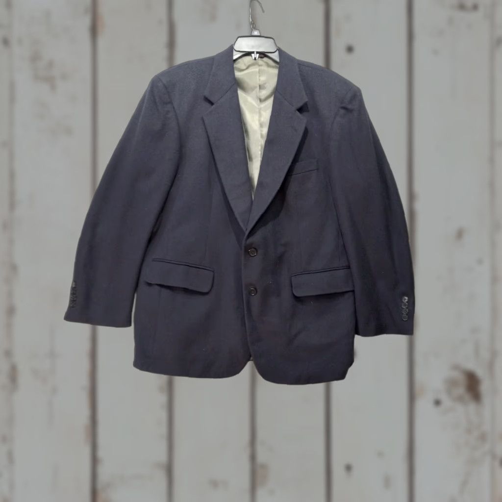 Vintage VINTAGE Sports Coat Navy Blue Grey Interior 44 Regular Good Condition Size US S / EU 44-46 / 1 - 1 Thumbnail
