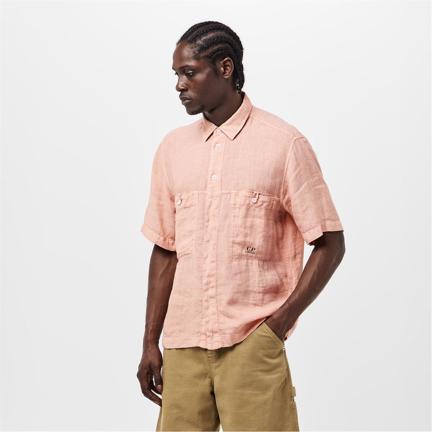C.P. Company o1g2r1mq0426 Boxy Short Sleeve Shirt in Misty Rose Size US M / EU 48-50 / 2 - 4 Thumbnail