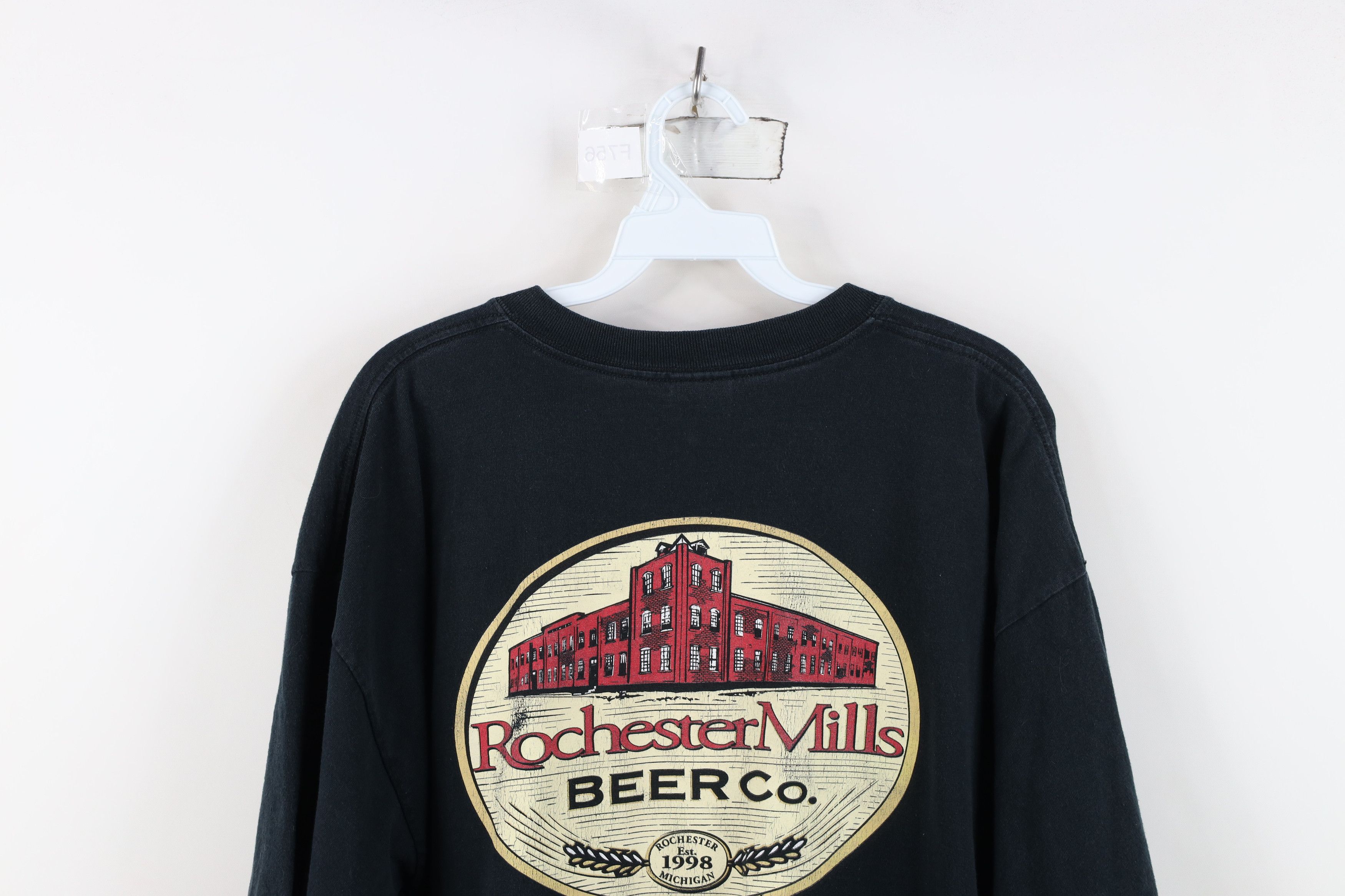 Vintage Vintage 90s Spell Out Rochester Mills Beer Co T-Shirt Black Size US XL / EU 56 / 4 - 12 Thumbnail