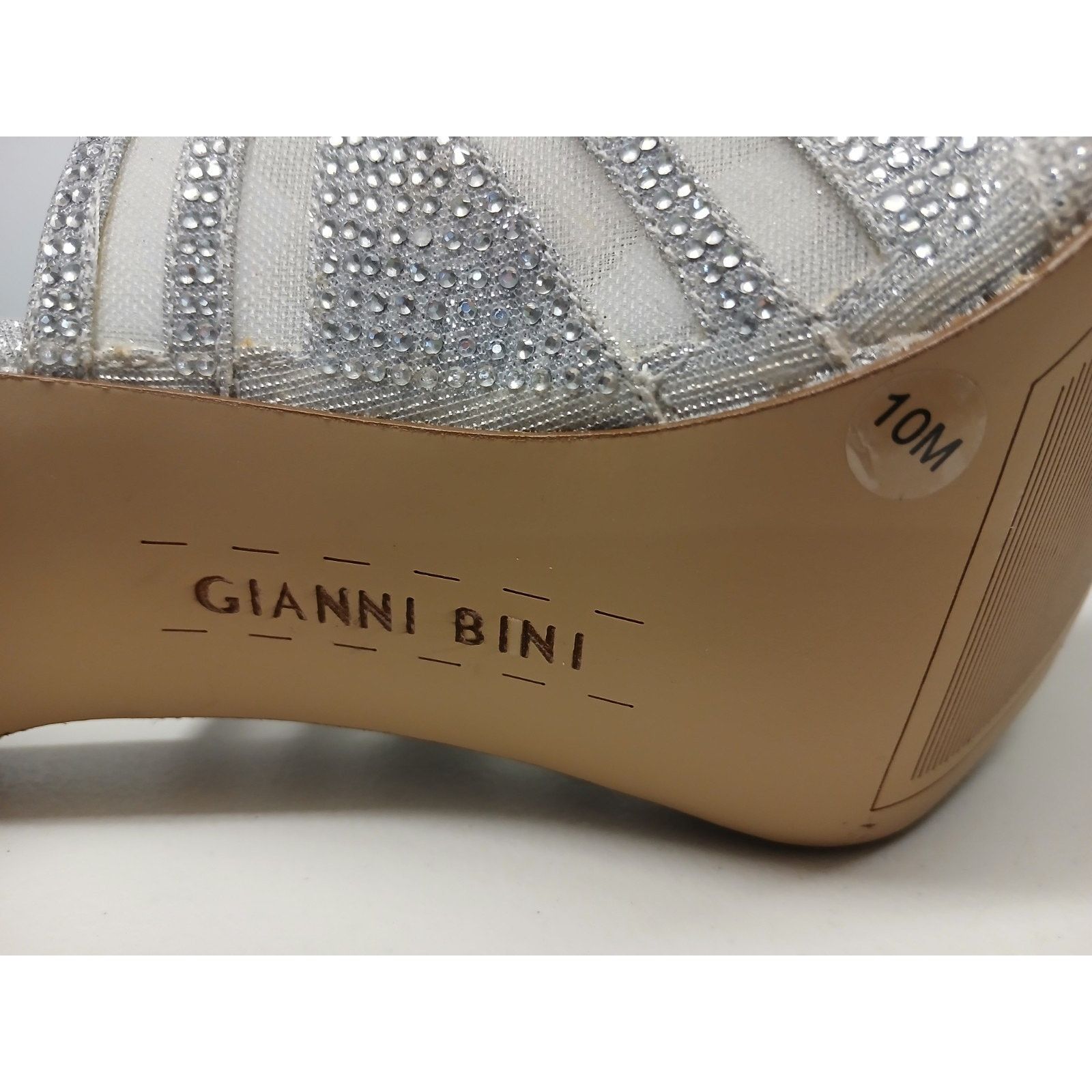 Other Gianni Bini (10M) Silver Rhinestone Stiletto High Heels Size US 10 / IT 40 - 9 Thumbnail