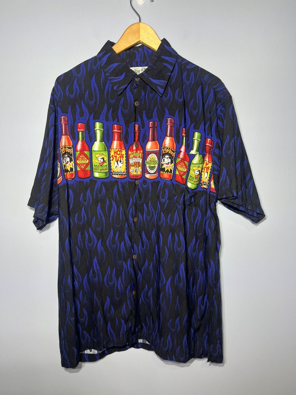 Big Dogs Big Dogs Shirt Men’s S/M Button Up Hot Sauce Flames Hawaiian Size US M / EU 48-50 / 2 - 2 Thumbnail