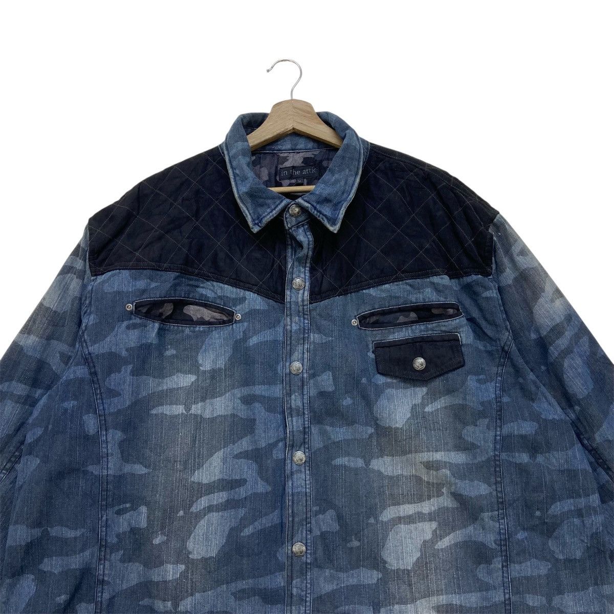 In The Attic 🔥In The Attic Camouflage Synthetic Leather + Denim Jacket Size US XXL / EU 58 / 5 - 2 Thumbnail