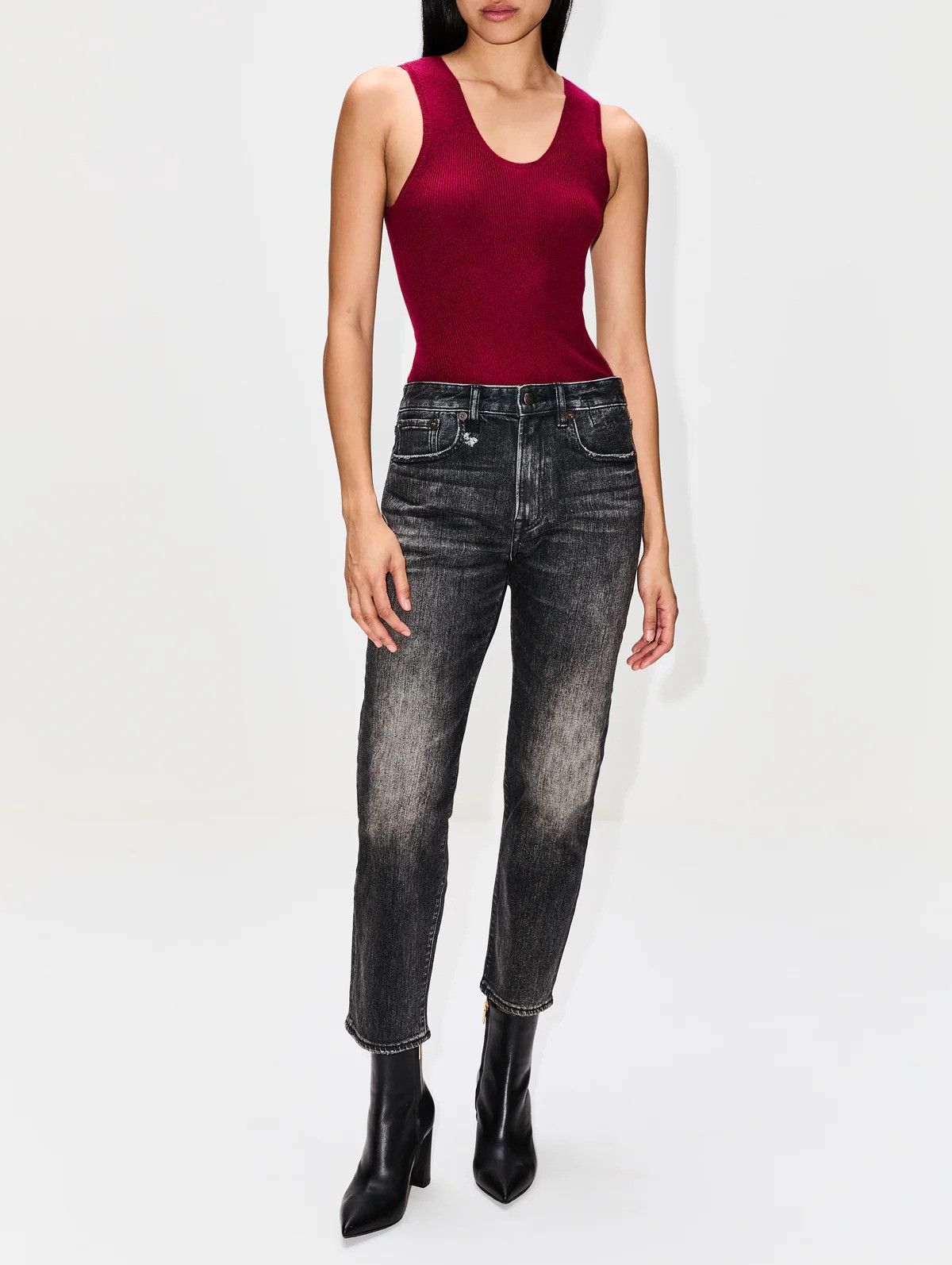 The Elder Statesman $395 The Elder Statesman Delicash Merlot Tank Top Size S / US 4 / IT 40 - 2 Thumbnail