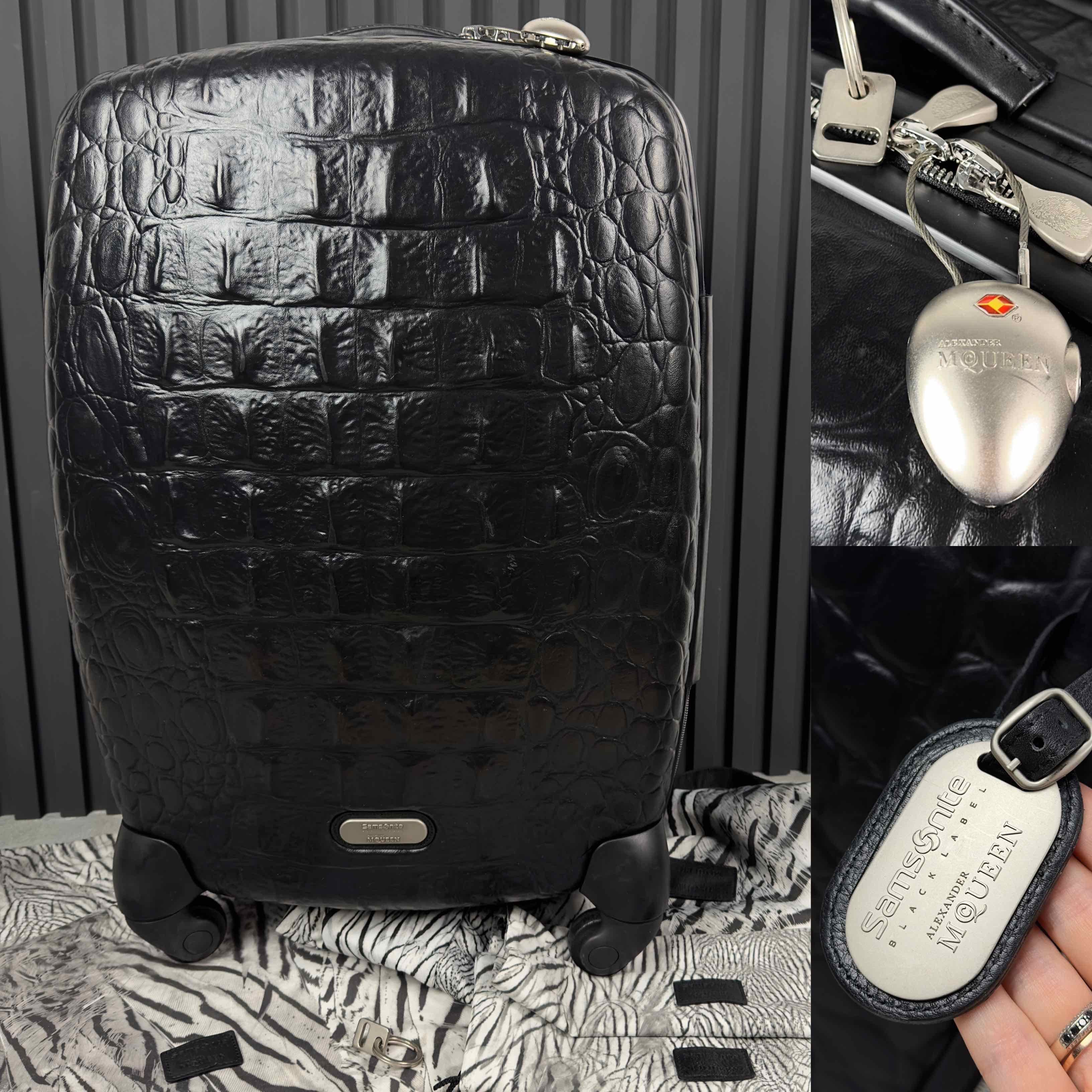 Sac Chariot Alexander McQueen X Samsonite 55/20 - Effet Crocodile Blanc - Occasion