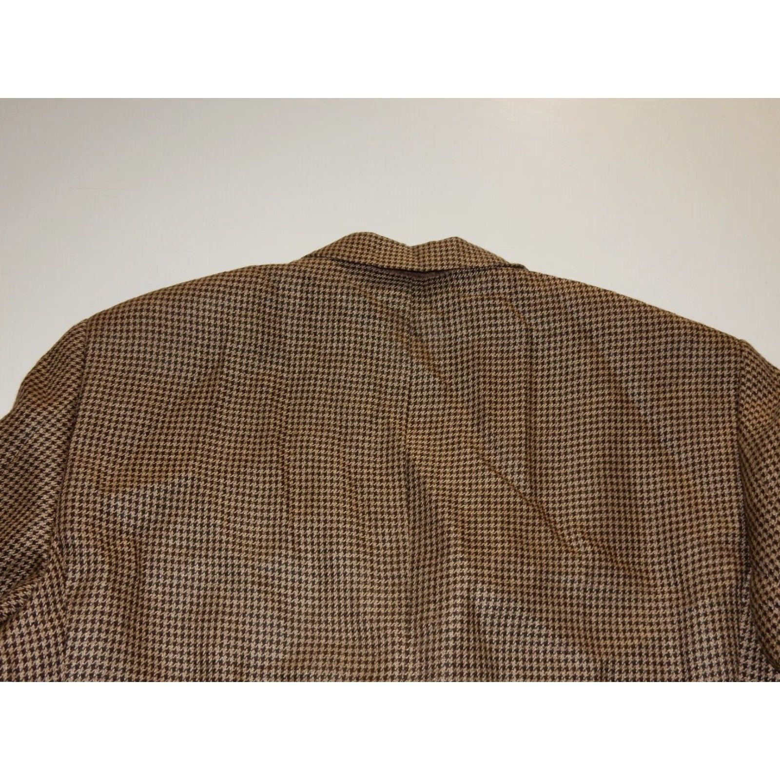 John Varvatos JOHN VARVATOS Houndstooth Blazer Jacket Men's Size 42R Brown Wool Size 42R - 4 Thumbnail