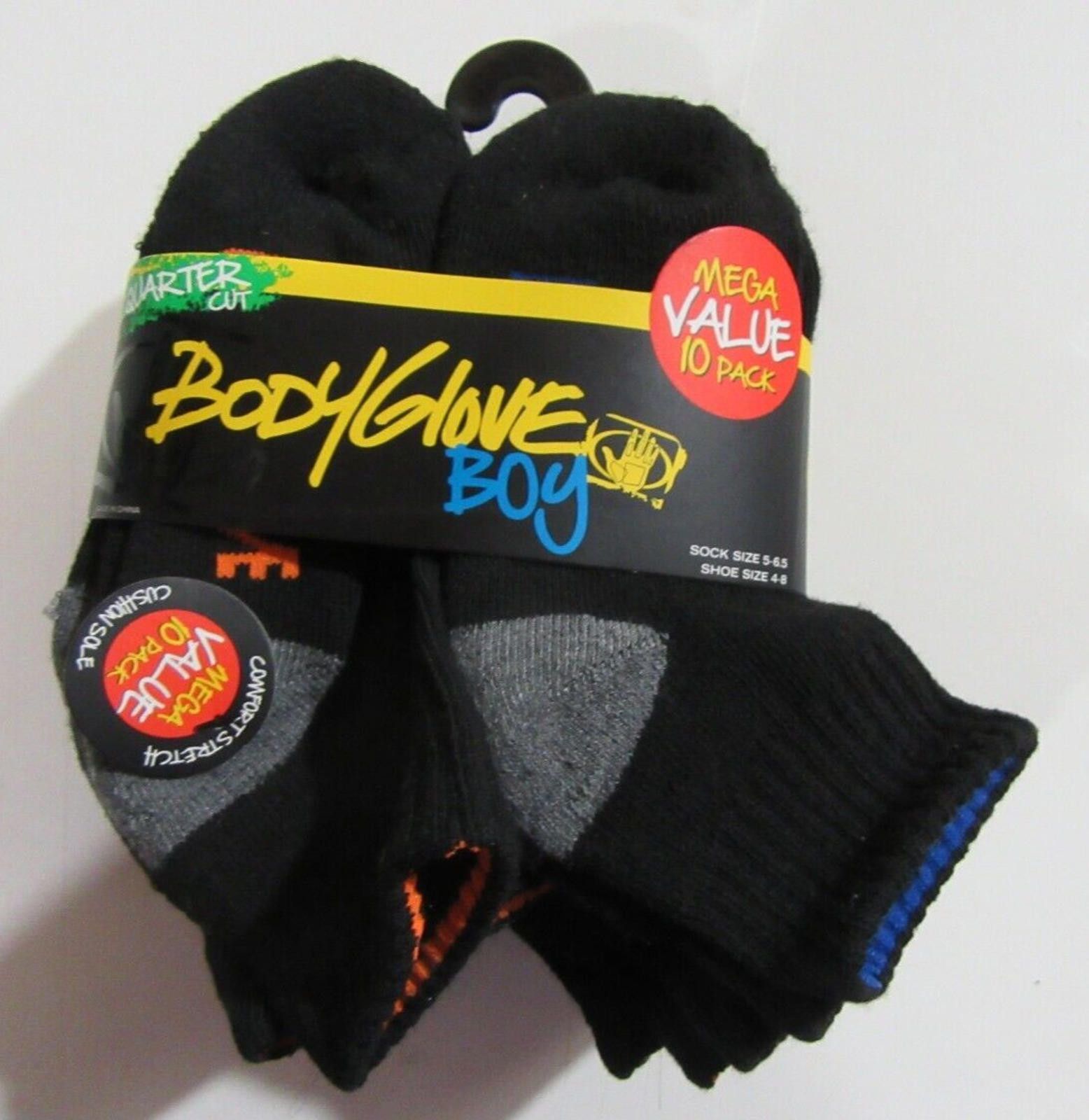 Body Glove Boys Body Glove Socks Quarter Cut Black Multicolor 10 pack Size ONE SIZE - 1 Thumbnail