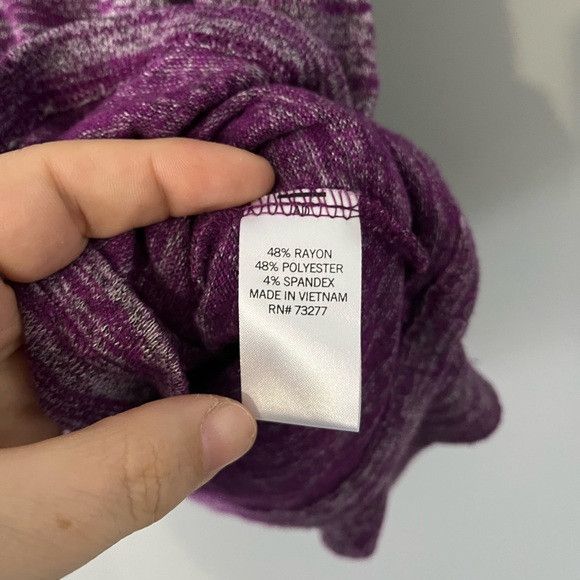 Apt. 9 Apt. 9 purple space dye cold shoulder Long Sleeve top Size L Size L / US 10 / IT 46 - 4 Thumbnail