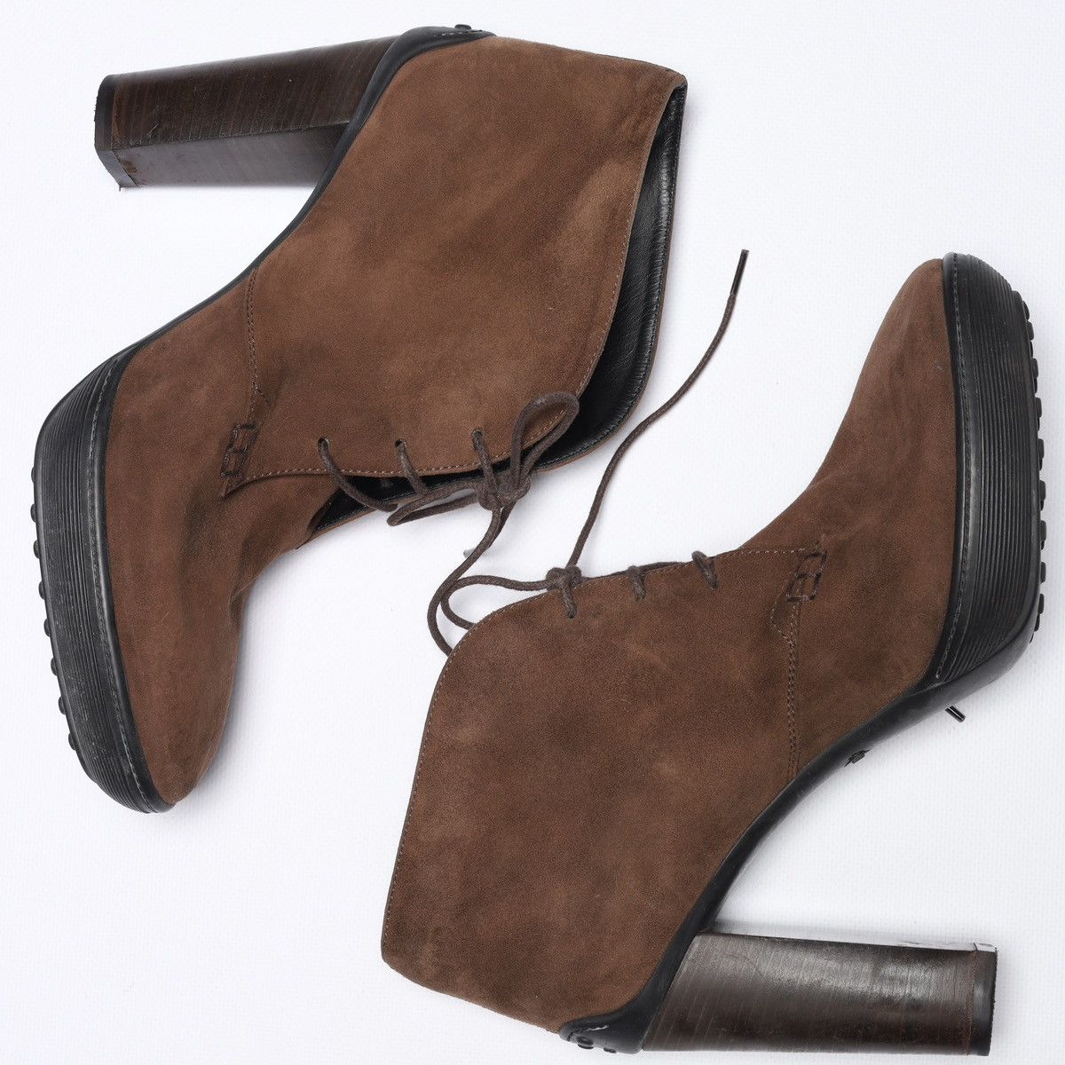 Tod's Tods Suede Brown Pumps Heels Boots Shoes Size US 9.5 / IT 39.5 - 6 Thumbnail