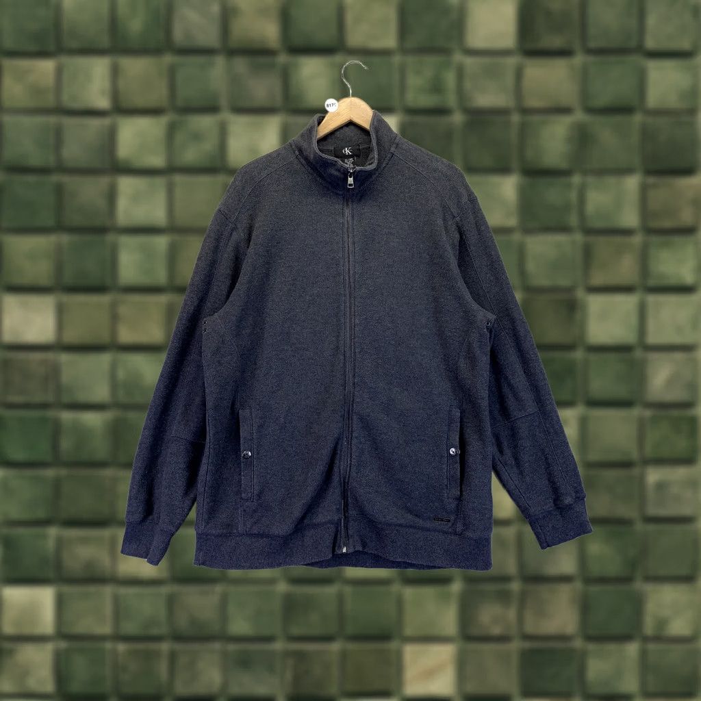 Calvin Klein Calvin Klein Mens Cotton Gray Knit Full Zip Sweater Jacket-XL-8170 Size US XL / EU 56 / 4 - 1 Thumbnail