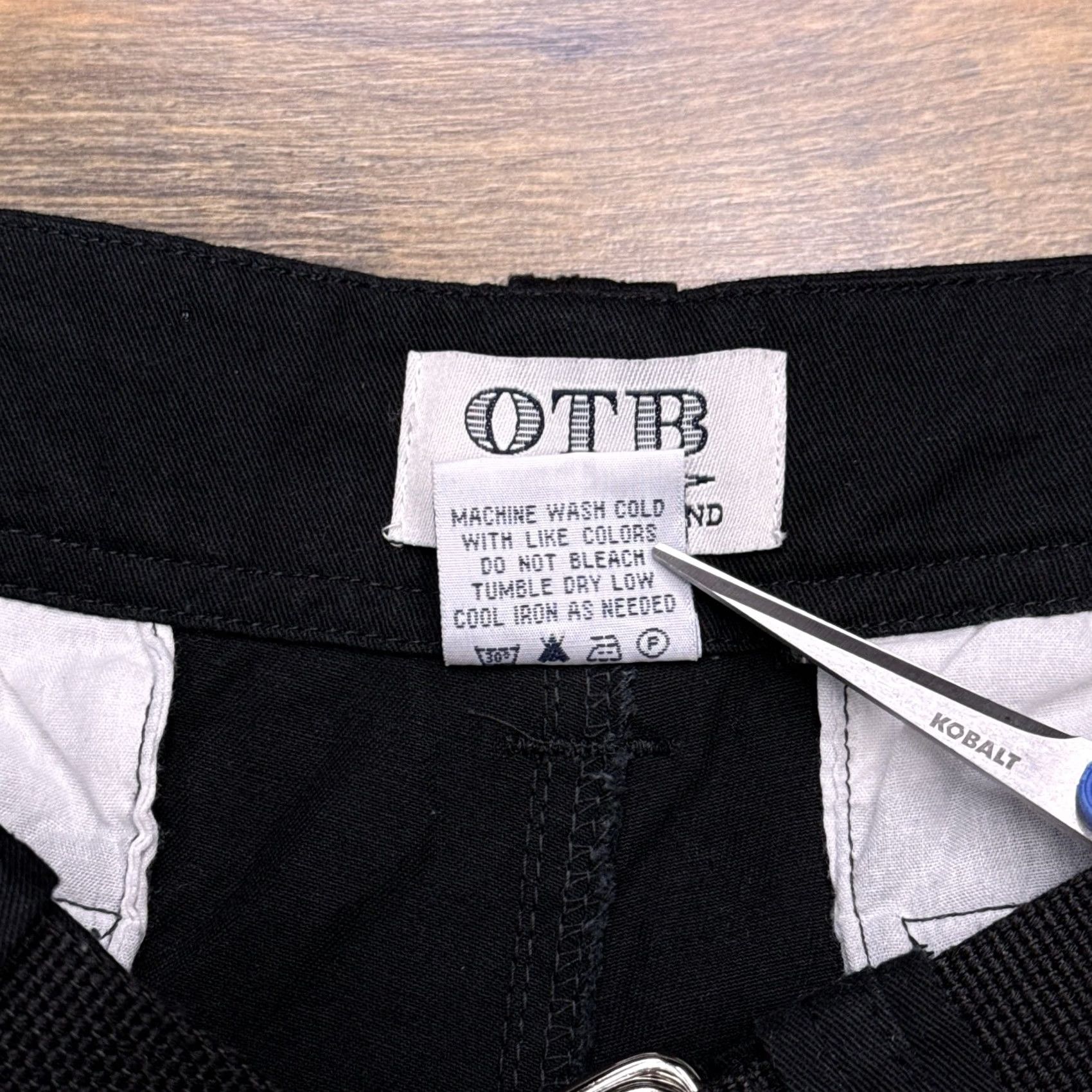 Vintage OTB One Tough Cargo Shorts Mens 32 Black Belted Pocket Zip Casual Twill Cotton Regular Fit Size US 32 / EU 48 - 7 Thumbnail