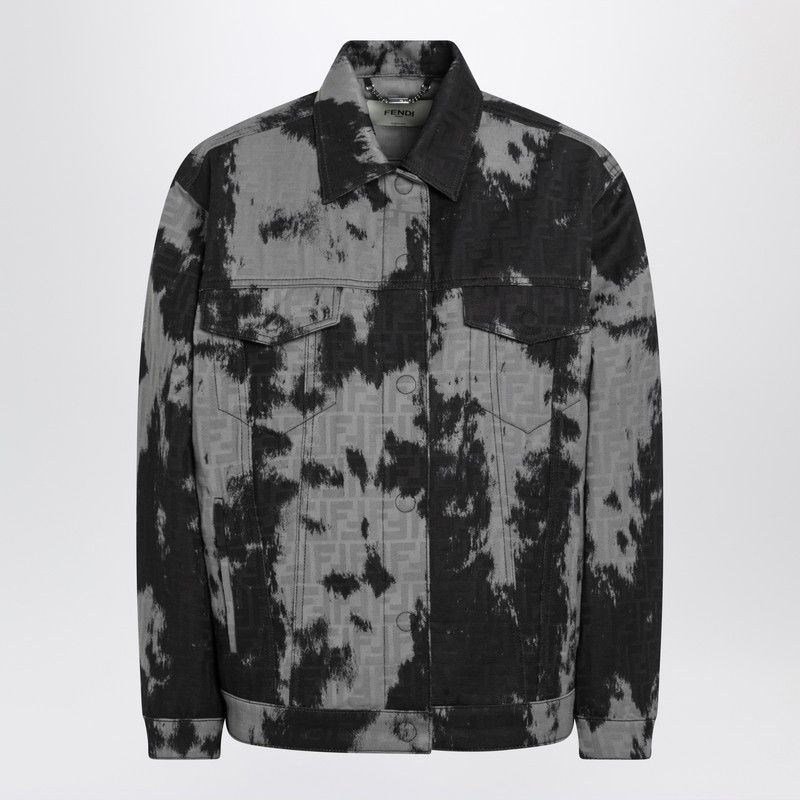 Fendi Fendi Black Animalier Ff Denim Jacket Size S / US 4 / IT 40 - 1 Thumbnail