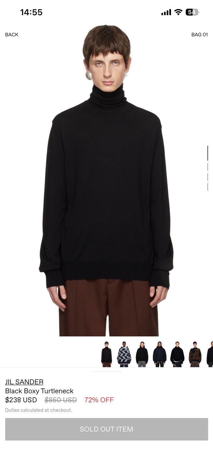 Jil Sander Black turtleneck Size US M / EU 48-50 / 2 - 5 Thumbnail