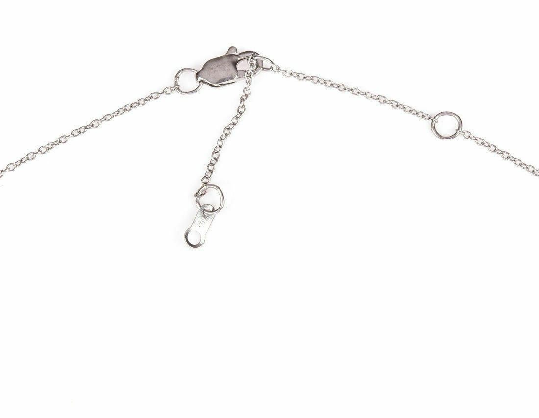 Designer Art Deco 14kt White Gold Filigree Necklace with Sapphire Size ONE SIZE - 4 Thumbnail