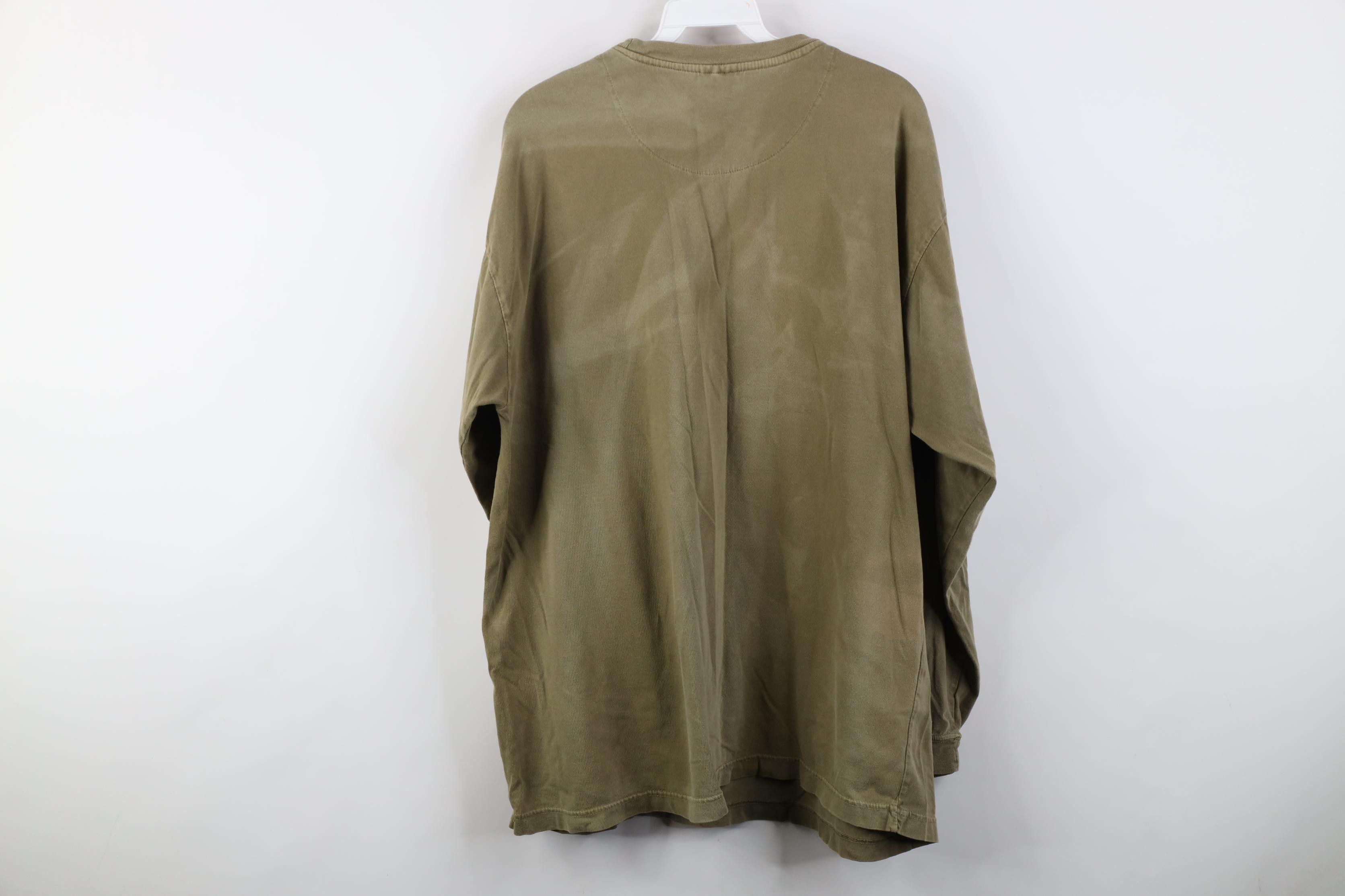 Vintage Vintage 90s Streetwear Cotton Long Sleeve T-Shirt Olive Size US L / EU 52-54 / 3 - 14 Thumbnail