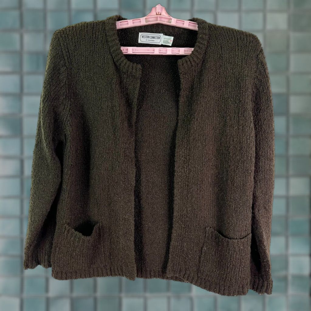 Vintage VINTAGE Western Connection Cardigan Women M Brown Open Pockets Knit Acrylic 90s Western Barbie Decorator Womens Size M / US 6-8 / IT 42-44 - 1 Thumbnail