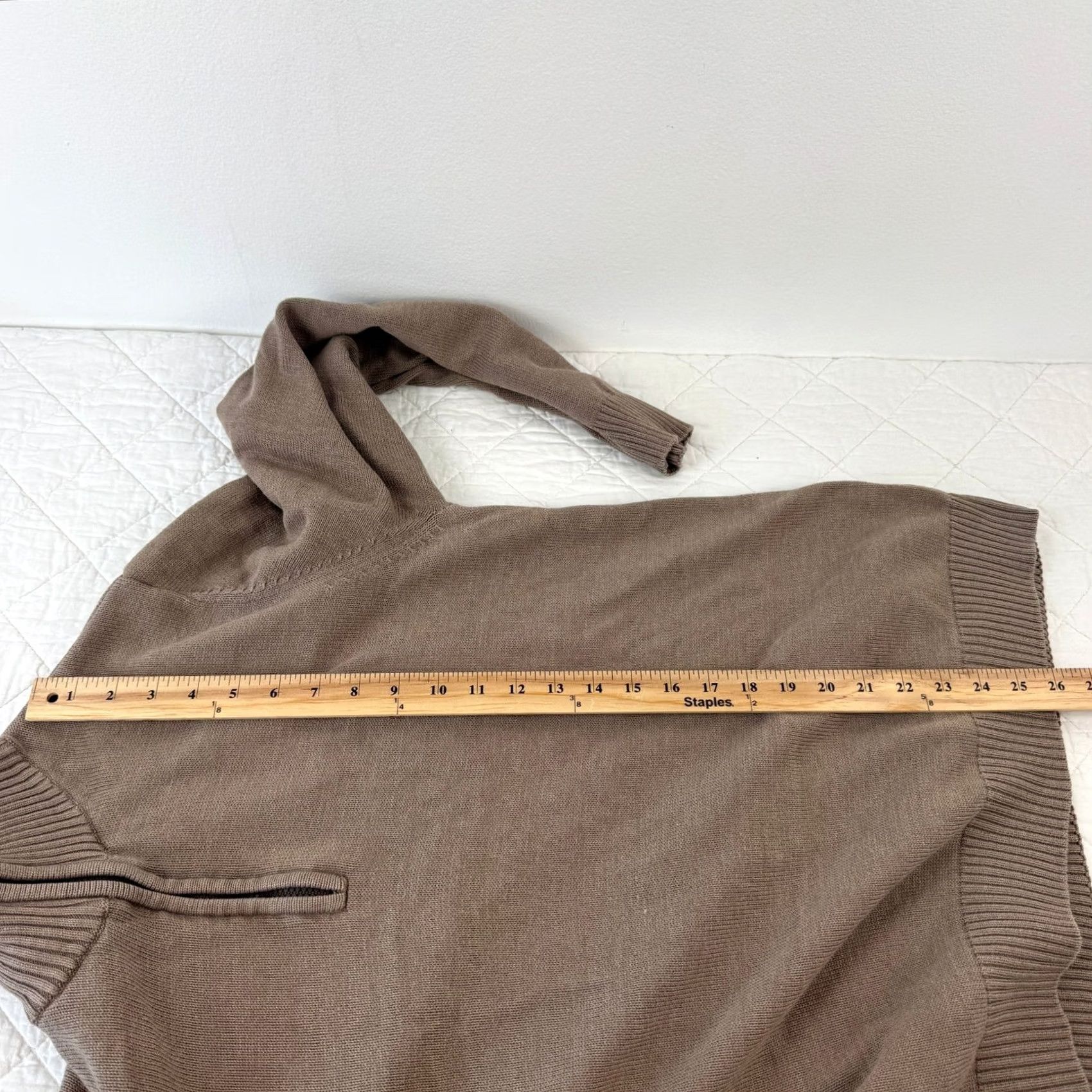 Haggar Haggar Mens XL Taupe Brown 1/4 Zip Cotton Blend Pullover Sweater HGHF7S6005 Size US XL / EU 56 / 4 - 5 Thumbnail
