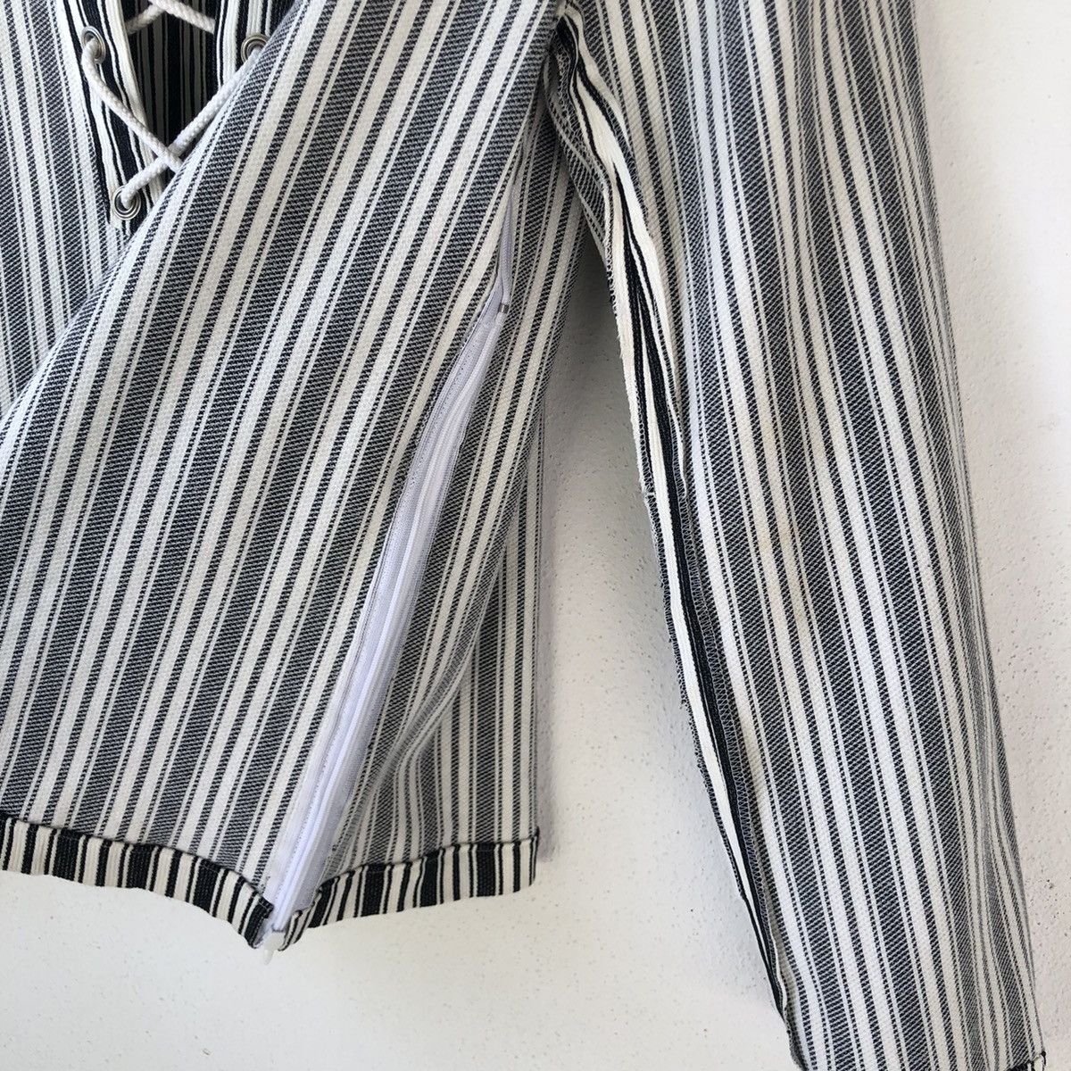Tornado Mart TORNADO MART Japan Lace-Up Striped Long Sleeve Shirt Size US M / EU 48-50 / 2 - 11 Thumbnail