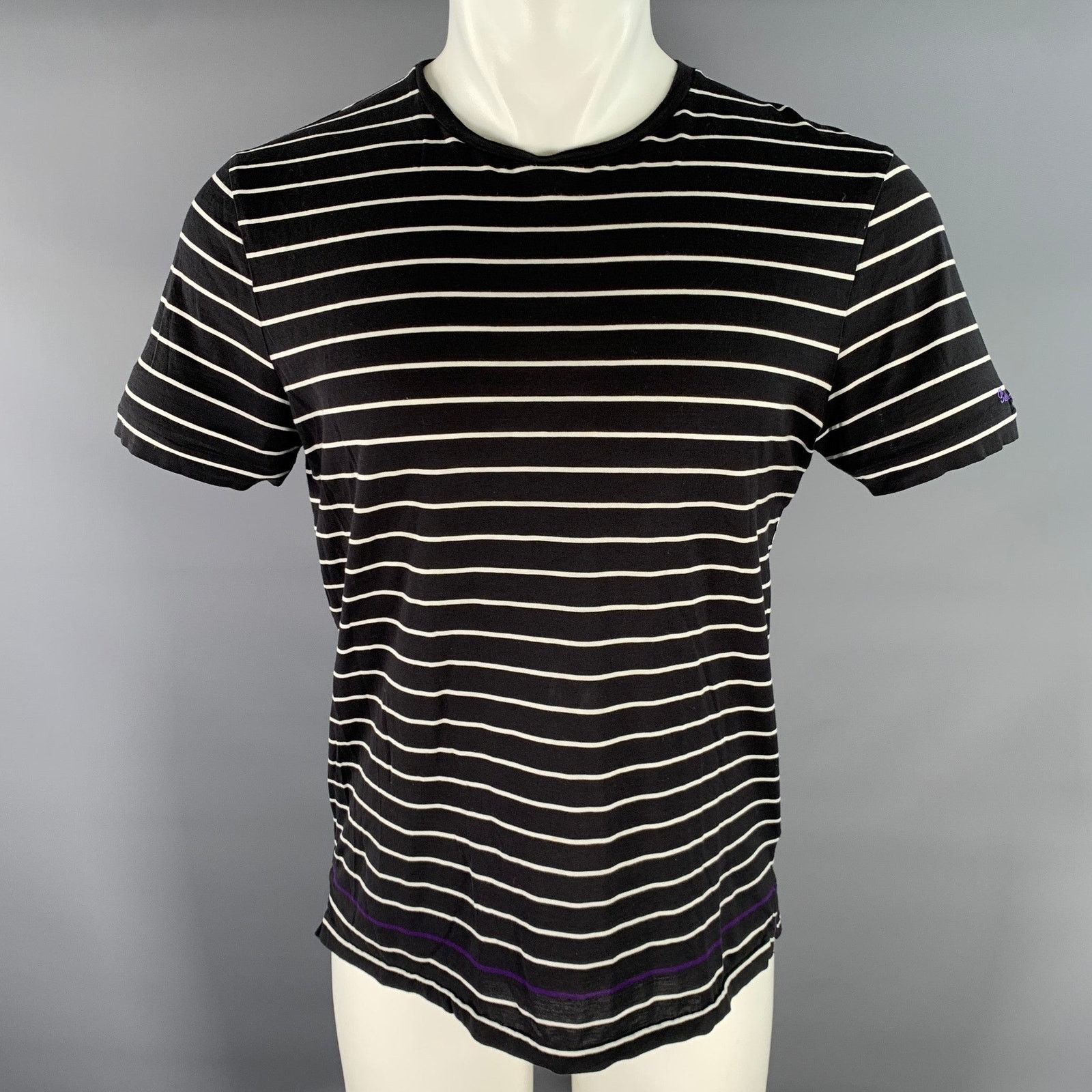 Ralph Lauren RALPH LAUREN M Navy White Stripe Cotton Crew-Neck T-shirt Size US M / EU 48-50 / 2 - 1 Thumbnail