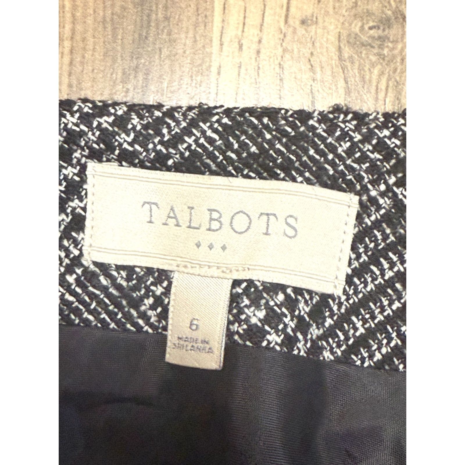 Talbots Talbots Skirt Women's 6 Black White Back Zip Straight Pencil Pockets Knee Length Vintage No Size 28" / US 6 / IT 42 - 5 Thumbnail