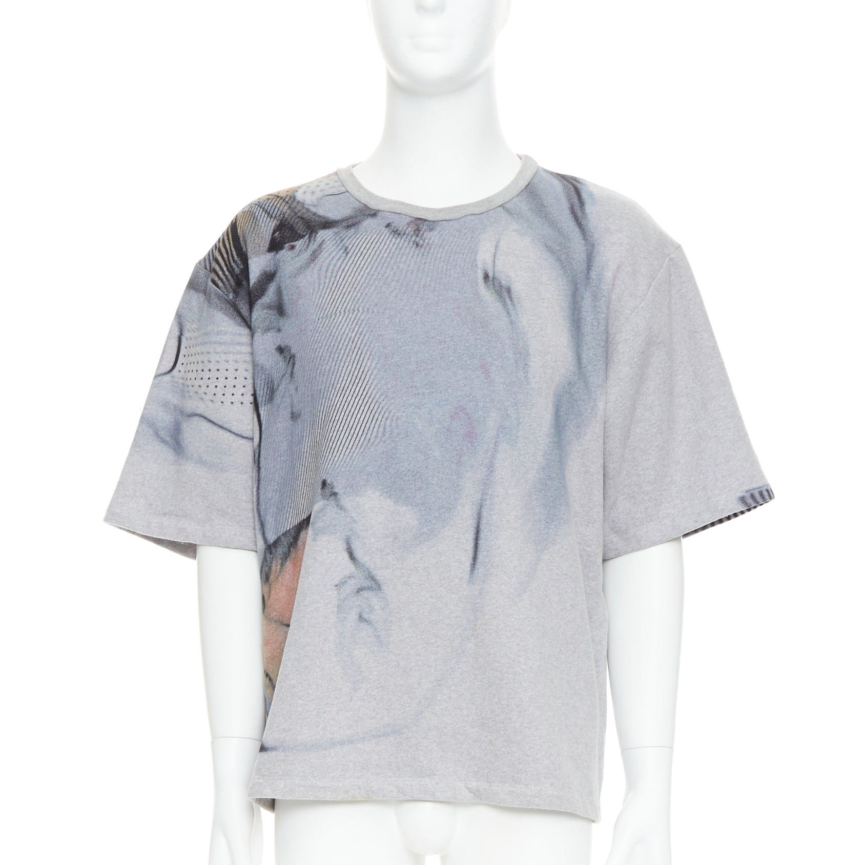 Bless BLESS BERLIN N34 grey portrait photo graphic print cotton terry short pullover S Size US S / EU 44-46 / 1 - 1 Thumbnail