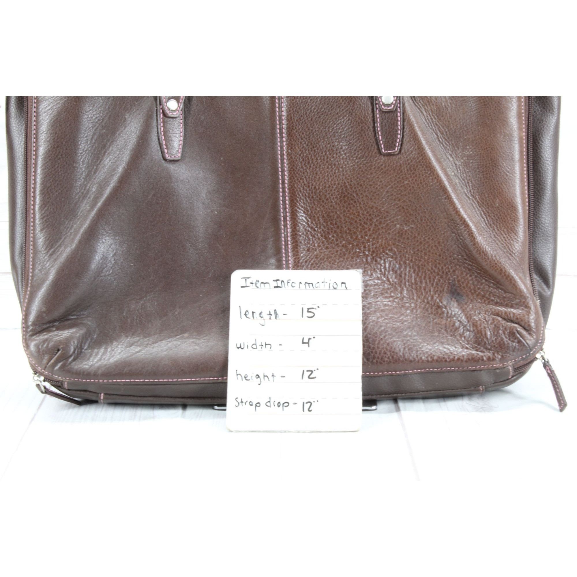 Leather Buxton Leather Zipper Laptop Briefcase Shoulder Tote Bag Size ONE SIZE - 6 Thumbnail