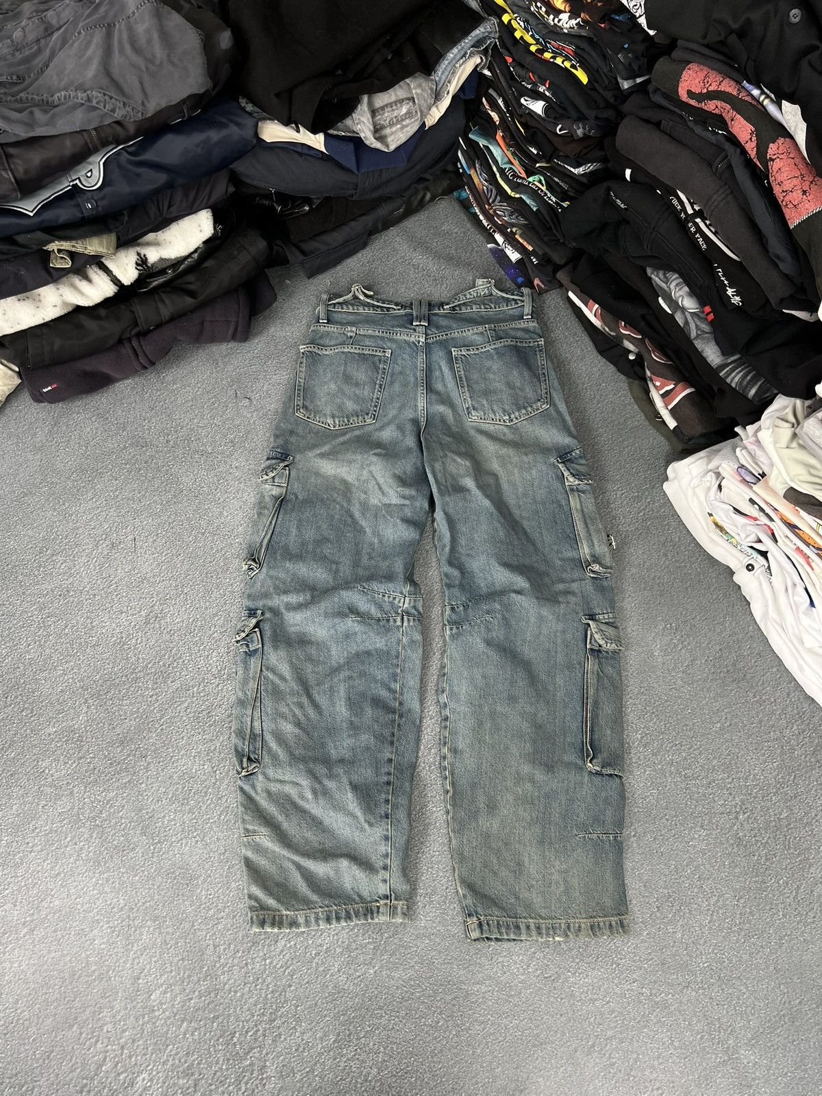 Japanese Brand Vintage Y2K Baggy Light Wash Skater Cargo Denim Jeans! Size 30" / US 8 / IT 44 - 8 Thumbnail