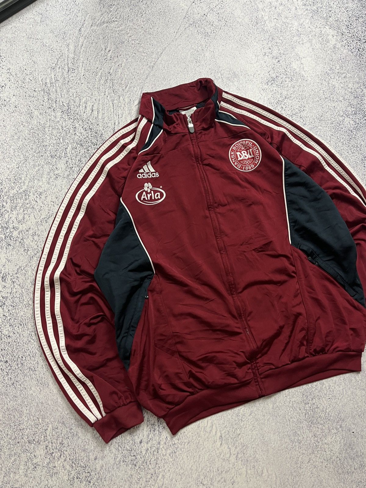 Adidas × Vintage Vintage Adidas Denmark Football Jacket Soccer Track Top Rare Size US XL / EU 56 / 4 - 3 Thumbnail
