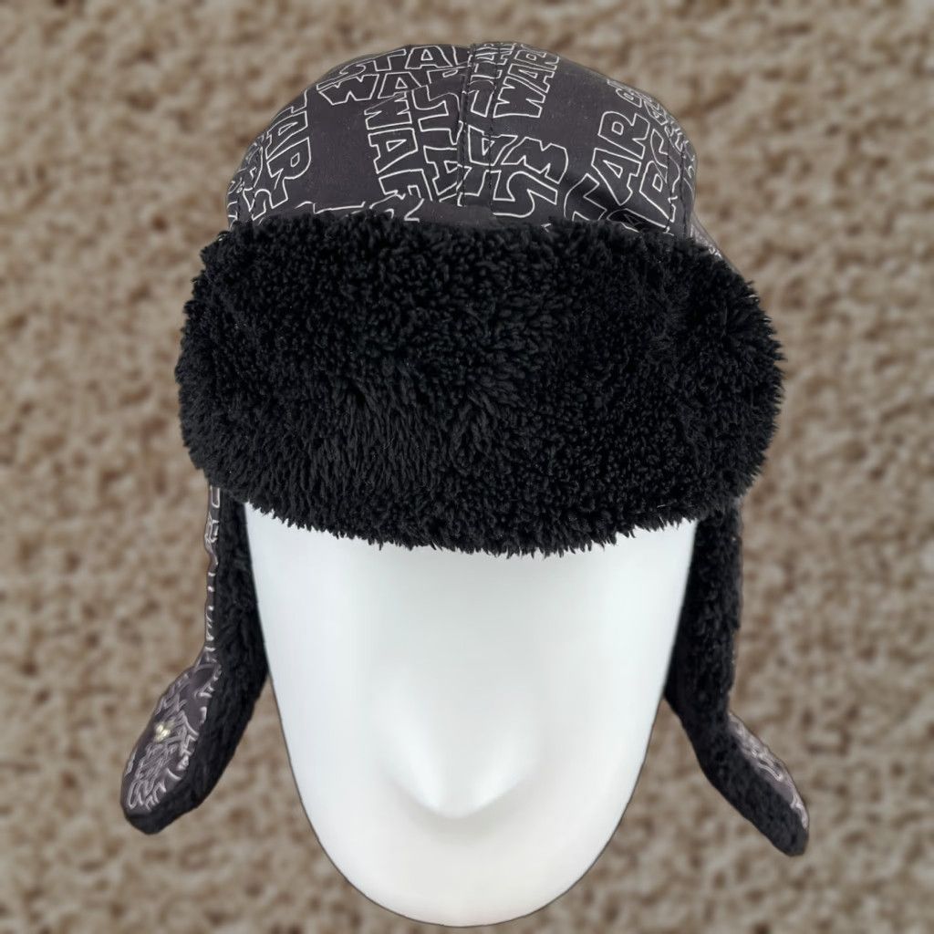 Star Wars Star Wars Trapper Hat Adult One Size Gray Black Insulated Flaps Storm Trooper F Mens Cap Winter Hat Men’s Knit 90s Movie Theme Size ONE SIZE - 1 Thumbnail