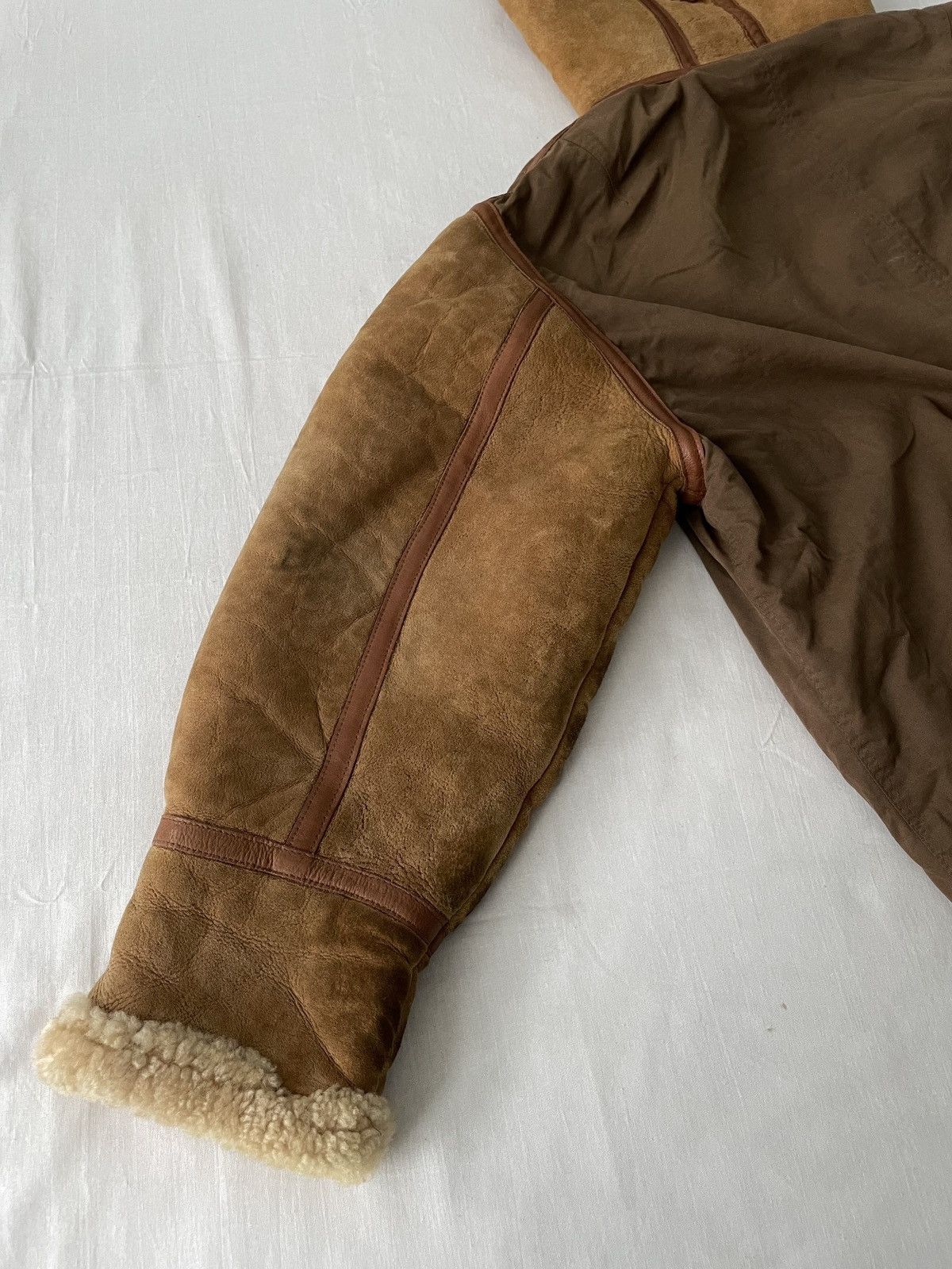 Chevignon Chevignon Shearling Sheepskin Hooded Bomber Jacket Parka B3 Size US L / EU 52-54 / 3 - 17 Thumbnail