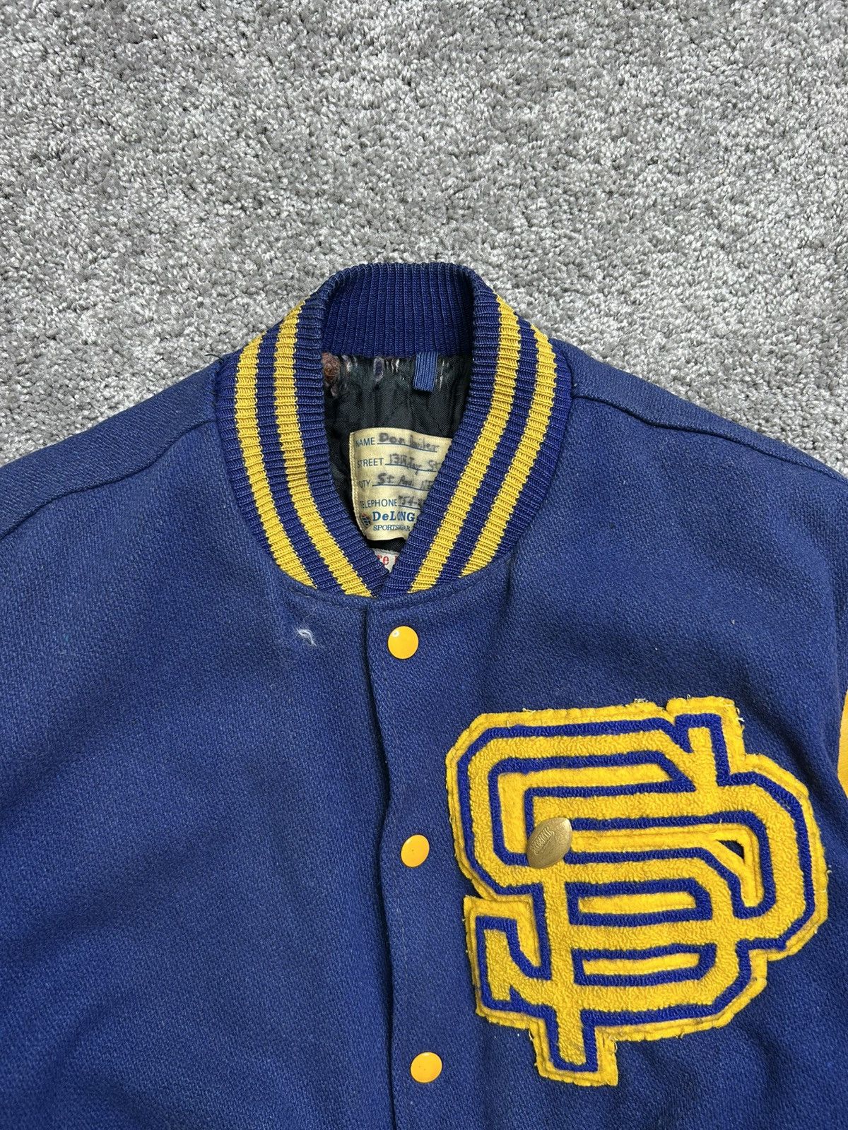 Delong Vintage 70s De Long Varsity Football Letterman Wool Jacket Size US M / EU 48-50 / 2 - 2 Thumbnail
