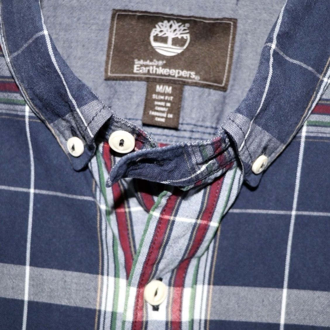 Timberland Timberland Earthkeepers Shirt Slim Fit Check Button-Down Mens Medium Multicoloured Oxford Collar Long Sleeve Casual Shirt Size US M / EU 48-50 / 2 - 4 Thumbnail