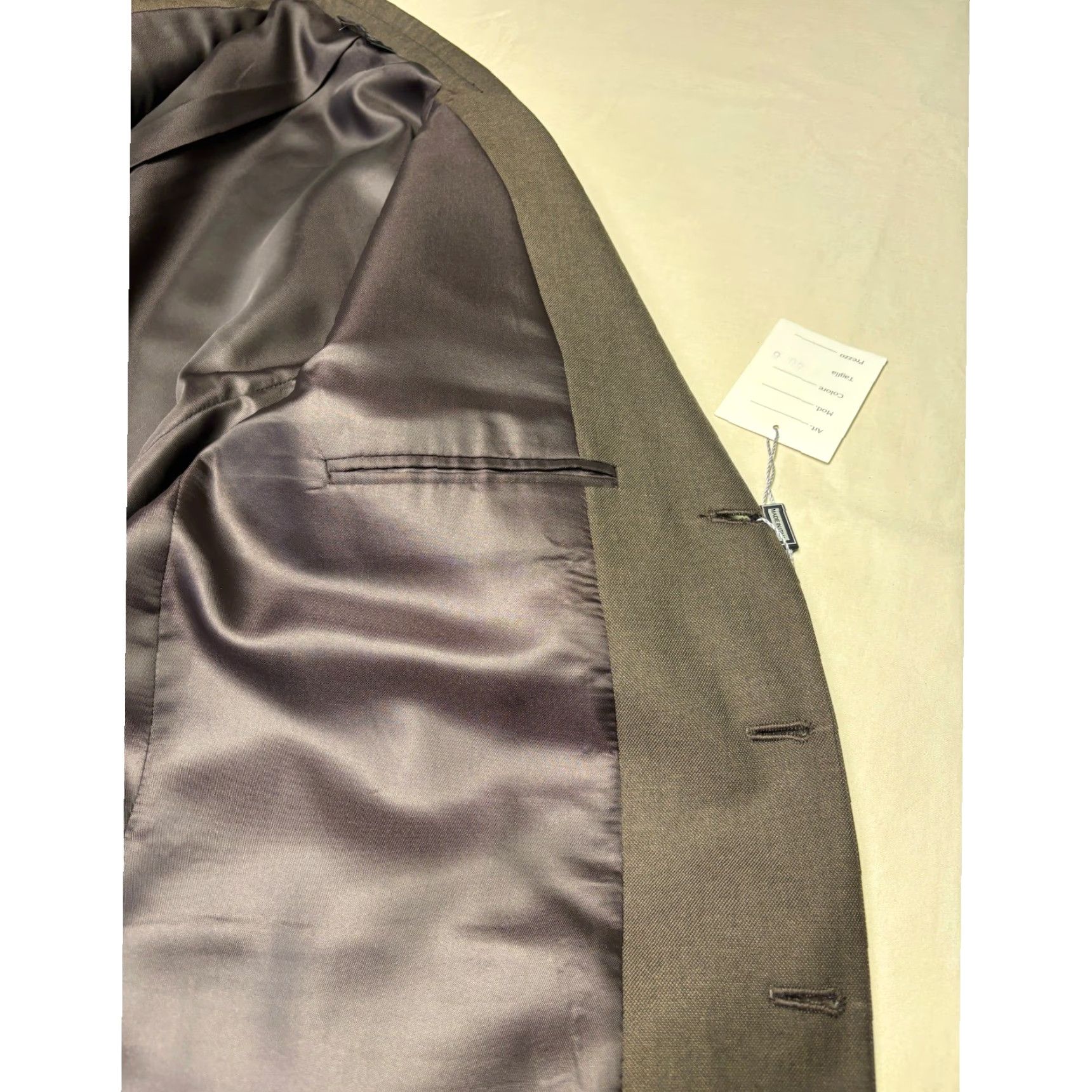 Vintage Creazioni Polidoro Antica Sartoria Two-Piece Suit Brown Wool 40 US 50UK Slim Classic Notch Lapel Men Formal Business Italy Size 40R - 6 Thumbnail