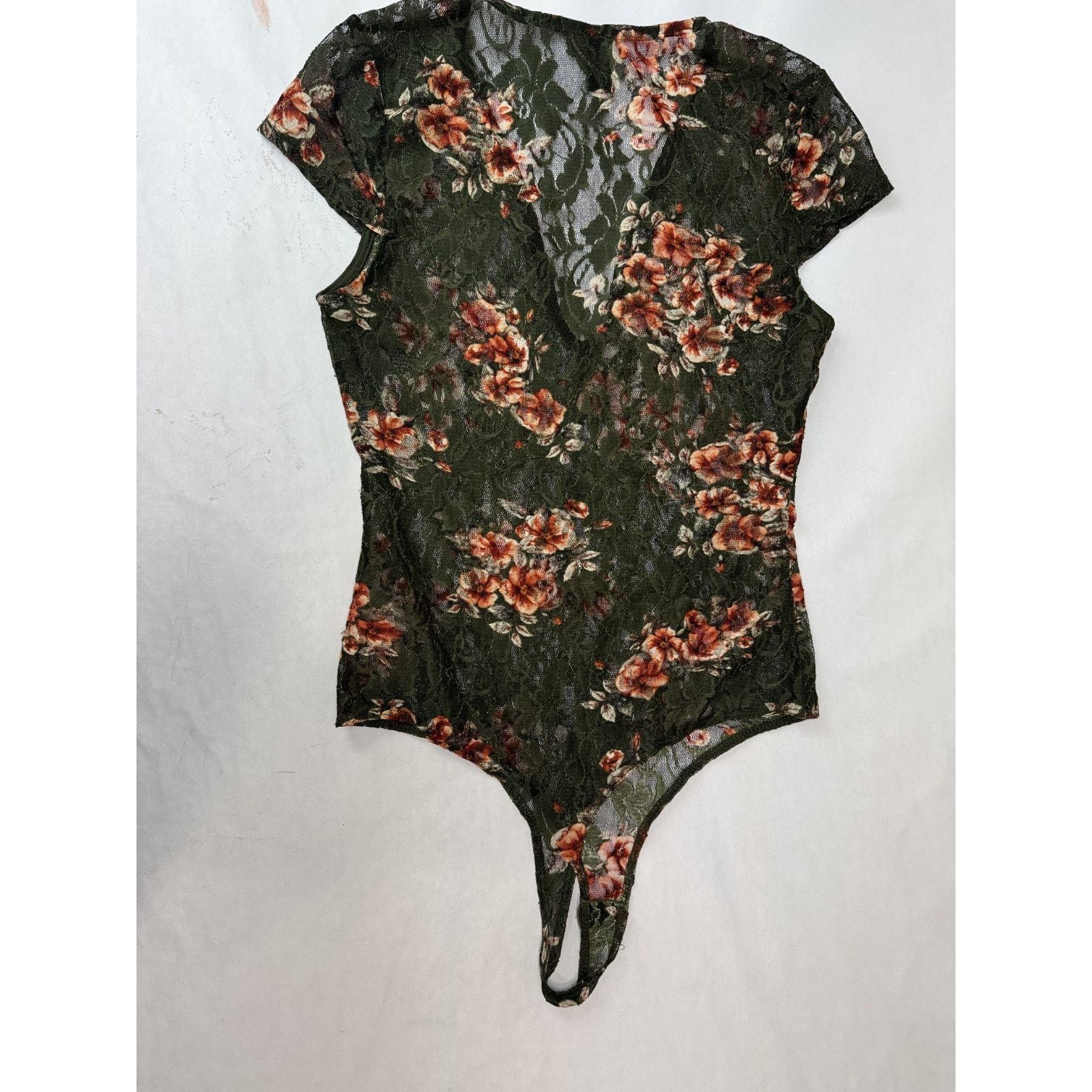 Other Sheer Lace Boho Bodysuit Floral Green Windsor Women Medium Size M / US 6-8 / IT 42-44 - 2 Thumbnail