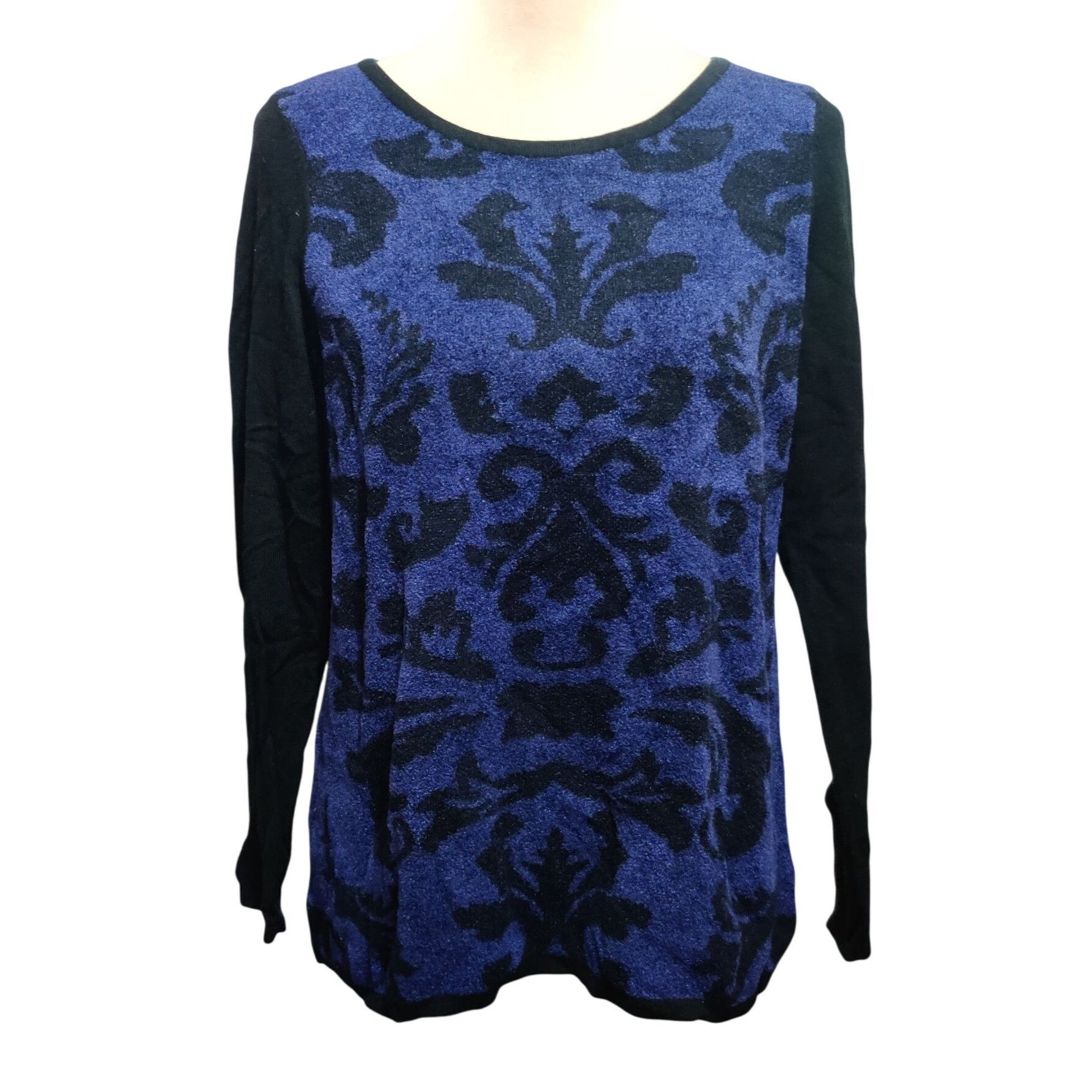 Other Dana Buchman M Purple Black Baroque Damask Knit Sweater Long Size M / US 6-8 / IT 42-44 - 1 Thumbnail