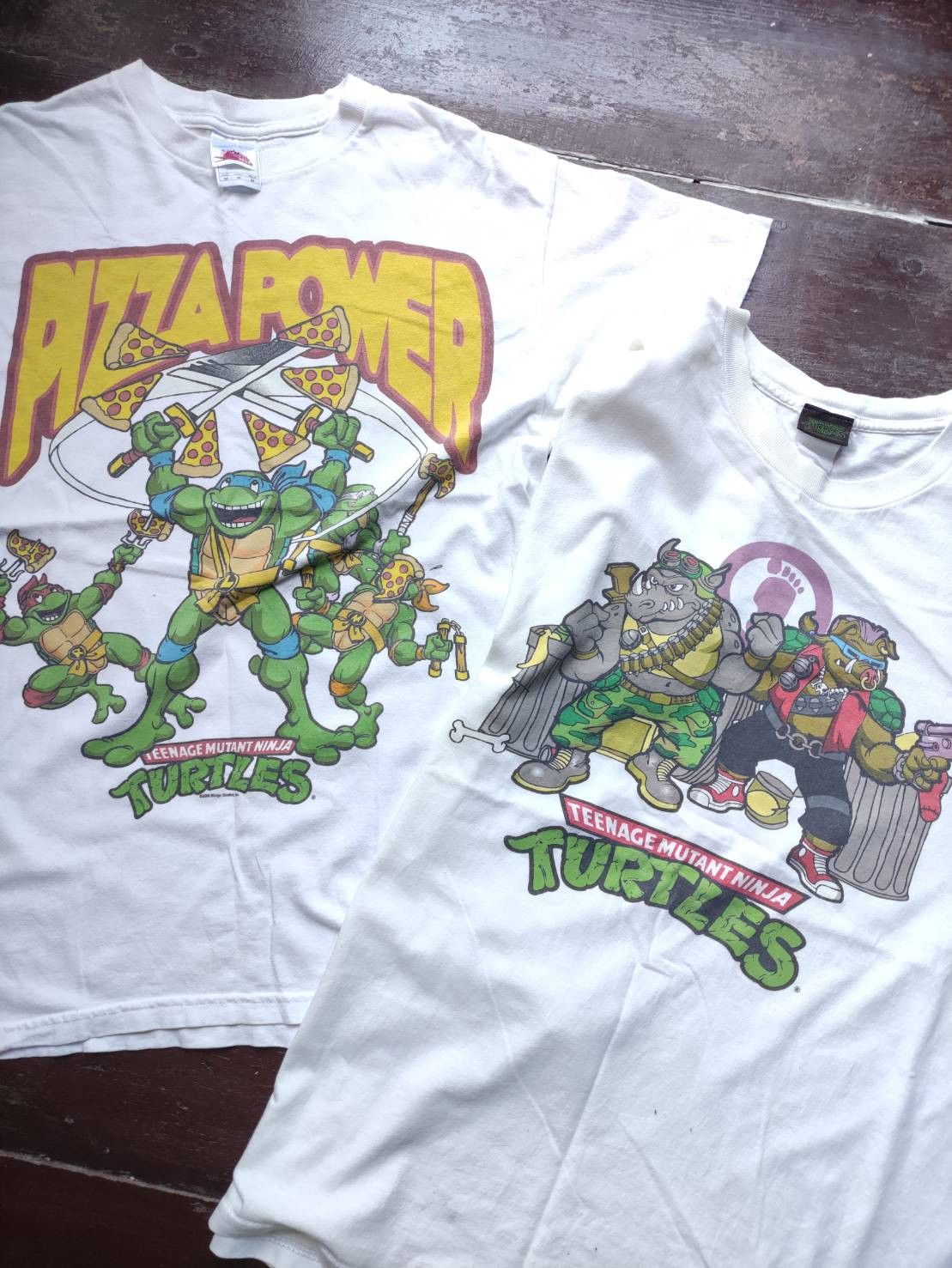 Vintage Set x 2 Vtg 00's Teenage Mutant Ninja Turtles TMNT T-Shirt Size US L / EU 52-54 / 3 - 1 Thumbnail