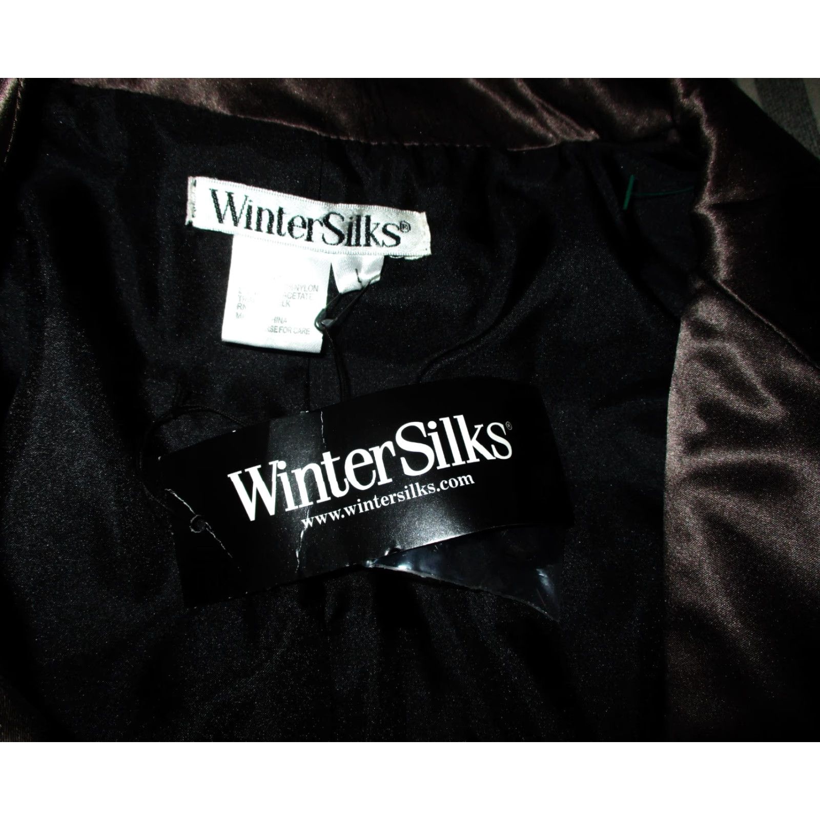 Vintage WINTER SILKS Jacket Women's Size L Black Lace Silk Trim NWT Size L / US 10 / IT 46 - 6 Thumbnail