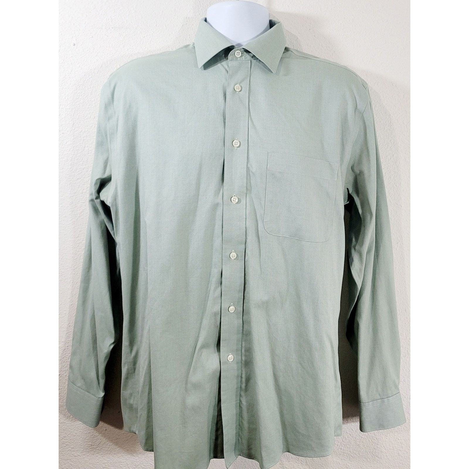 Other Joseph & Feiss Green 80's 2 Ply Button Up Shirt 15 34 35 Size US M / EU 48-50 / 2 - 1 Thumbnail