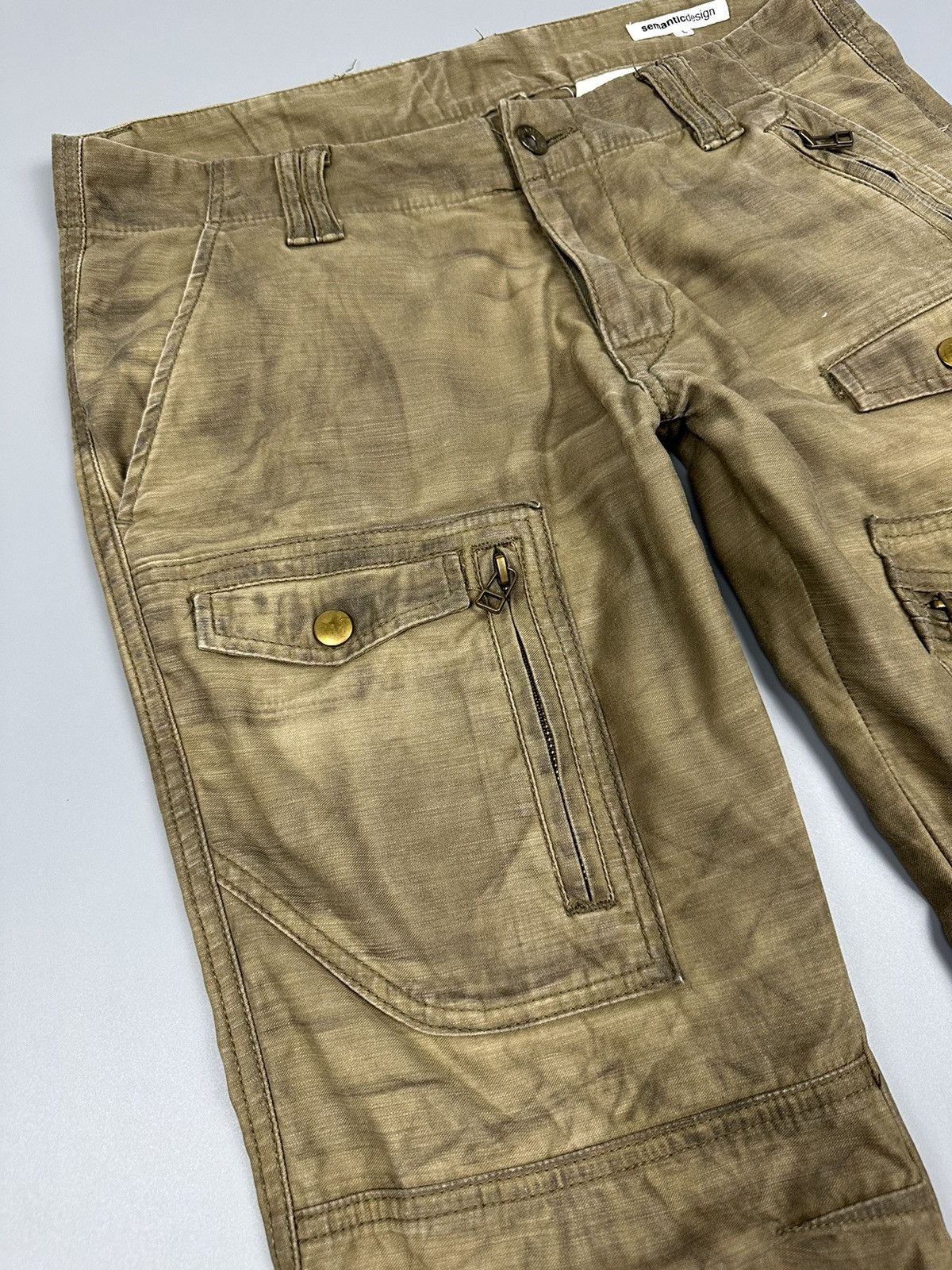 Japanese Brand × semanticdesign 🔥Sick🔥Semantic Design Multi Zipper Pocket Dusty Looked Pants Size US 32 / EU 48 - 7 Thumbnail