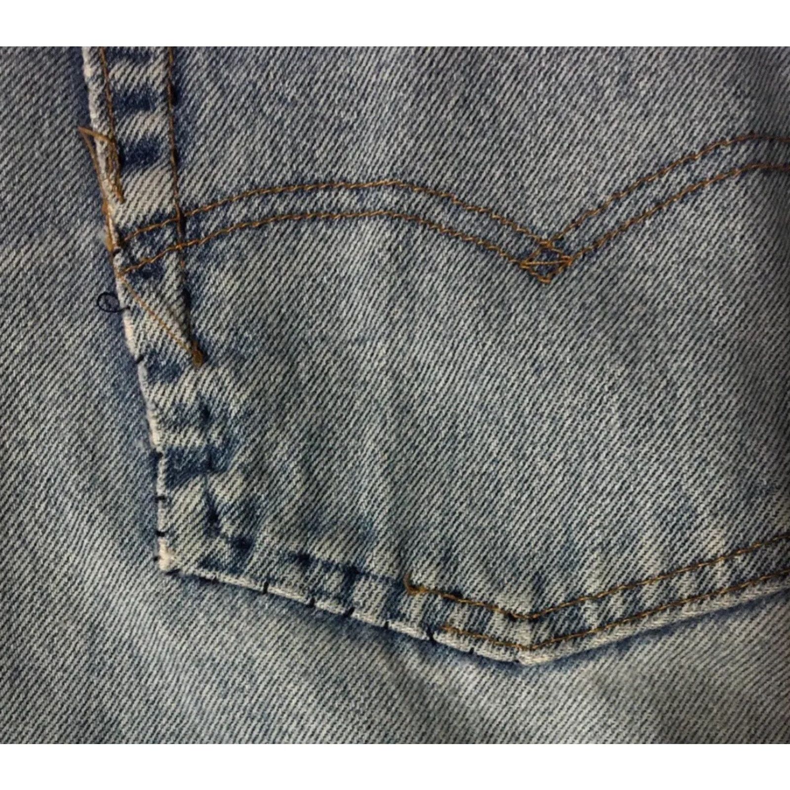 Levi's VINTAGE Levi's 501 Jeans Mens 38 Blue Distressed Button Fly Straight 33 Inseam USA 80s 90s Grunge Punk Rock Biker 1980s 1990s Size US 38 / EU 54 - 4 Thumbnail