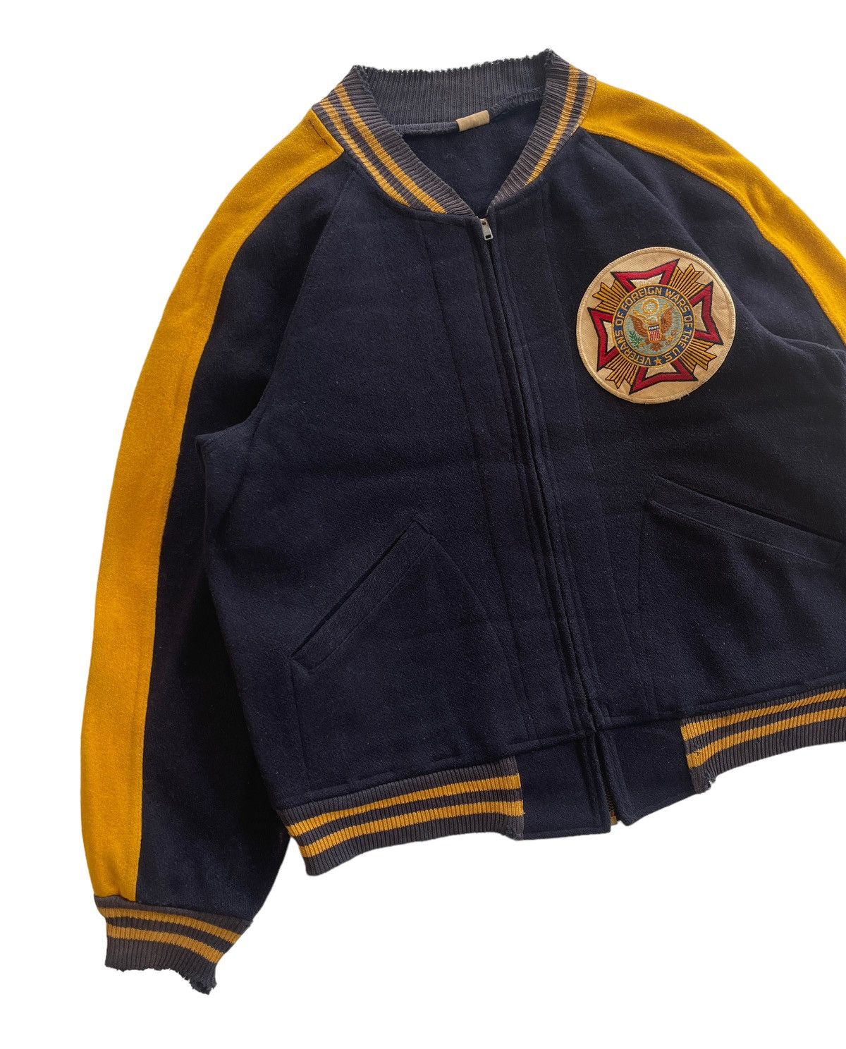 Vintage Vintage 50s Champions Running Man Distressed Varsity Jacket Size US M / EU 48-50 / 2 - 3 Thumbnail