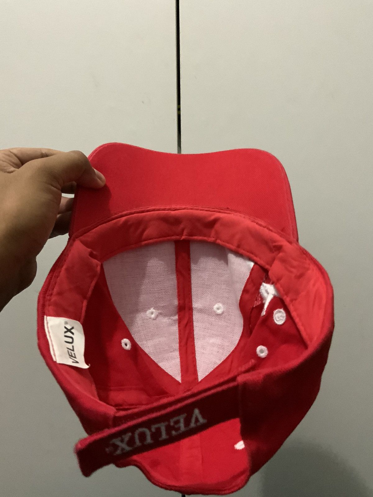 Vintage Velux Big Logo Embroidery Red Hat Cap Size ONE SIZE - 8 Thumbnail