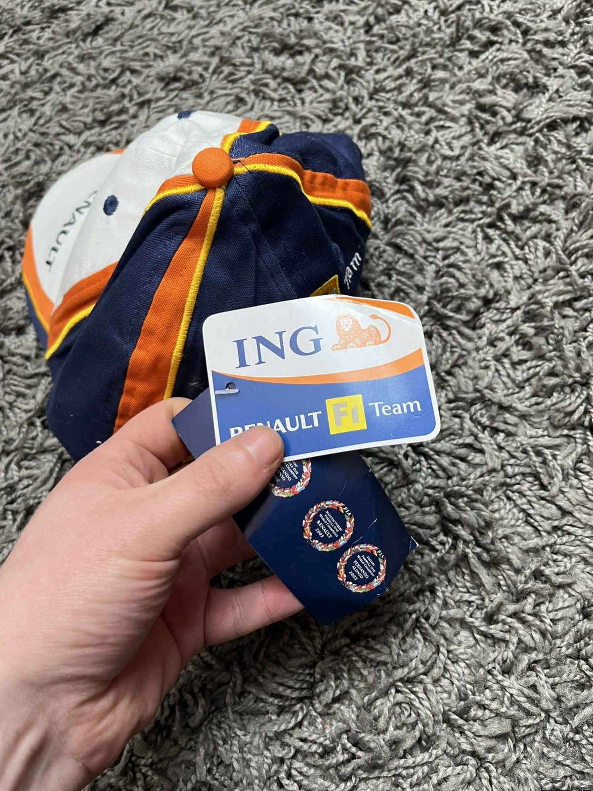 Formula 1 Vintage 2008 ING Renault F1 Team Cap NWT Fernando Alonso #5 Size ONE SIZE - 3 Thumbnail