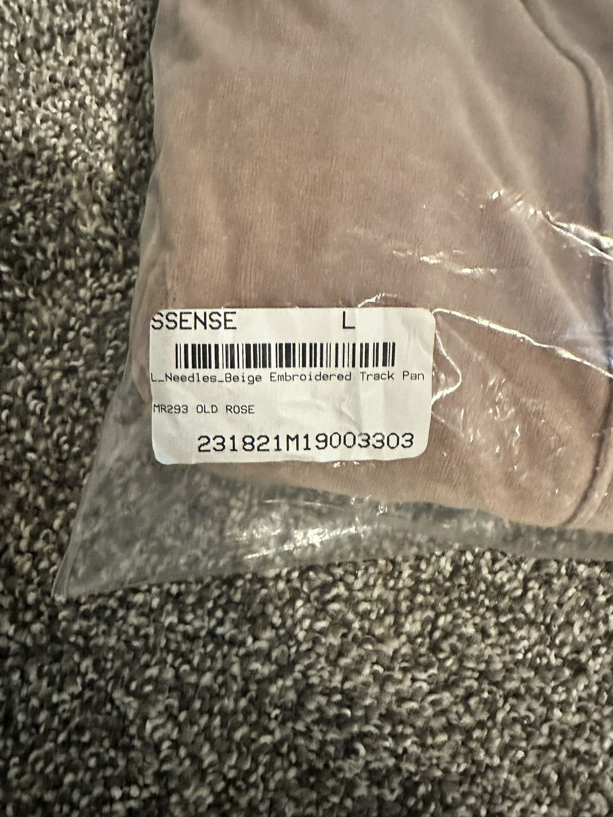 Needles SSENSE Needles Beige Embroidered Velour Track Pants Large Size US 36 / EU 52 - 2 Thumbnail